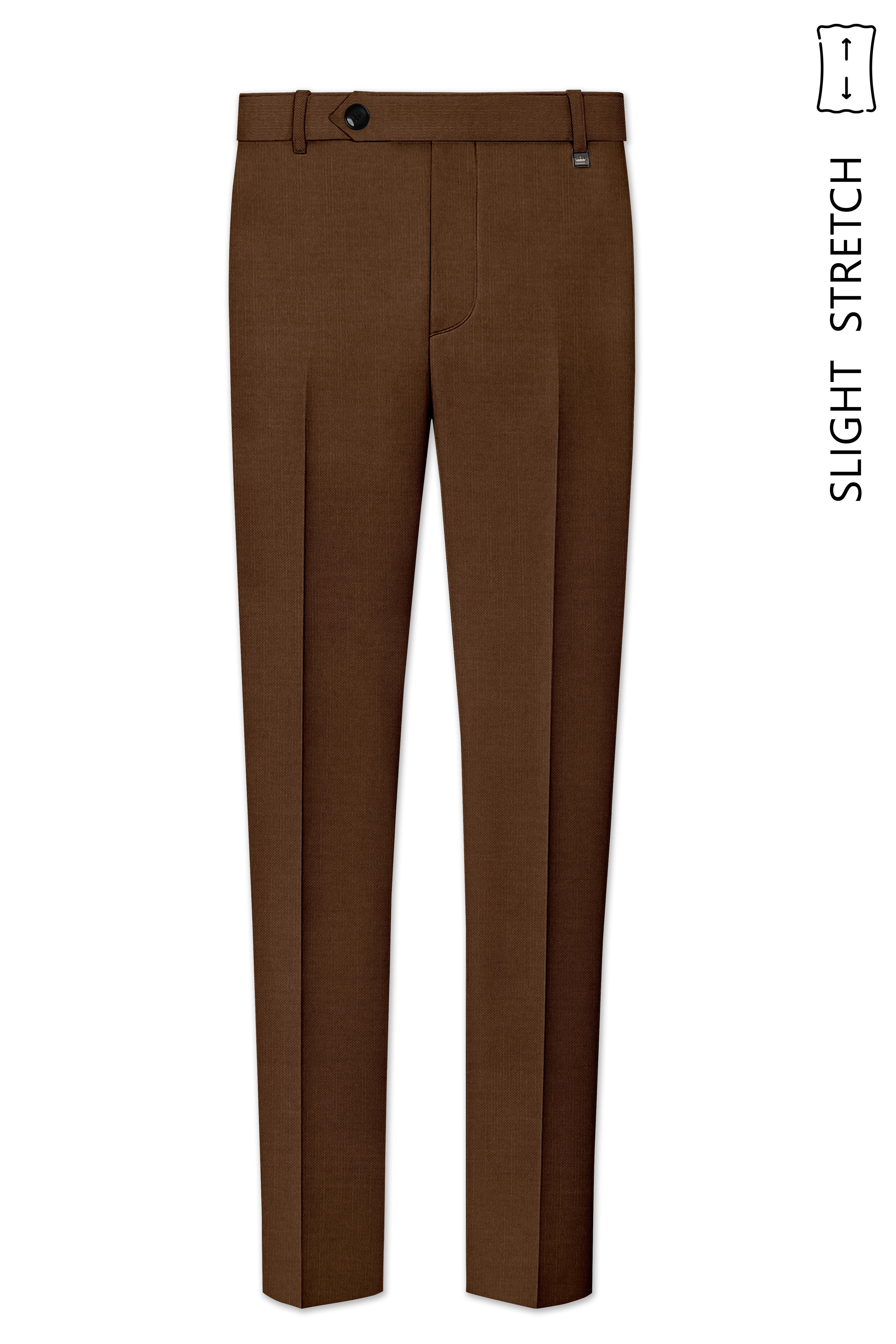 Havron-Derby Brown Wool Rich Slight Stretch Waistband Pant