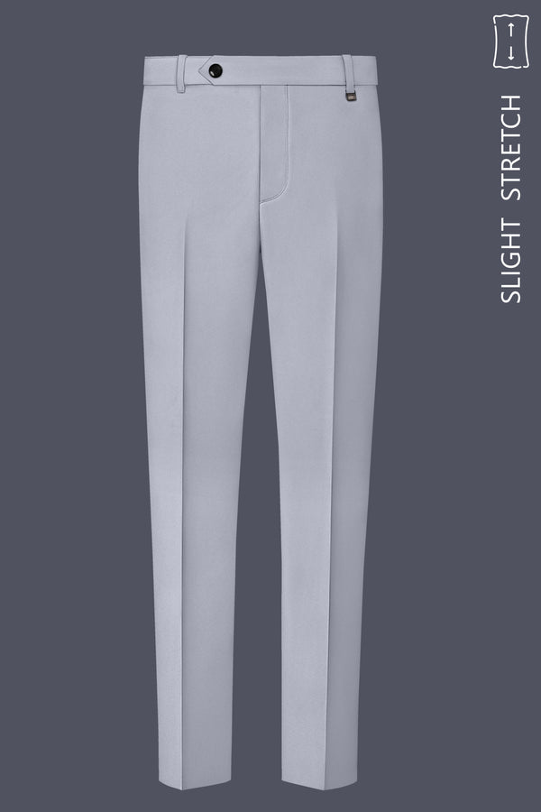 Ashvaro-Manatee Gray Slight Stretch Subtle Sheen Poly-Viscose Waistband Pant