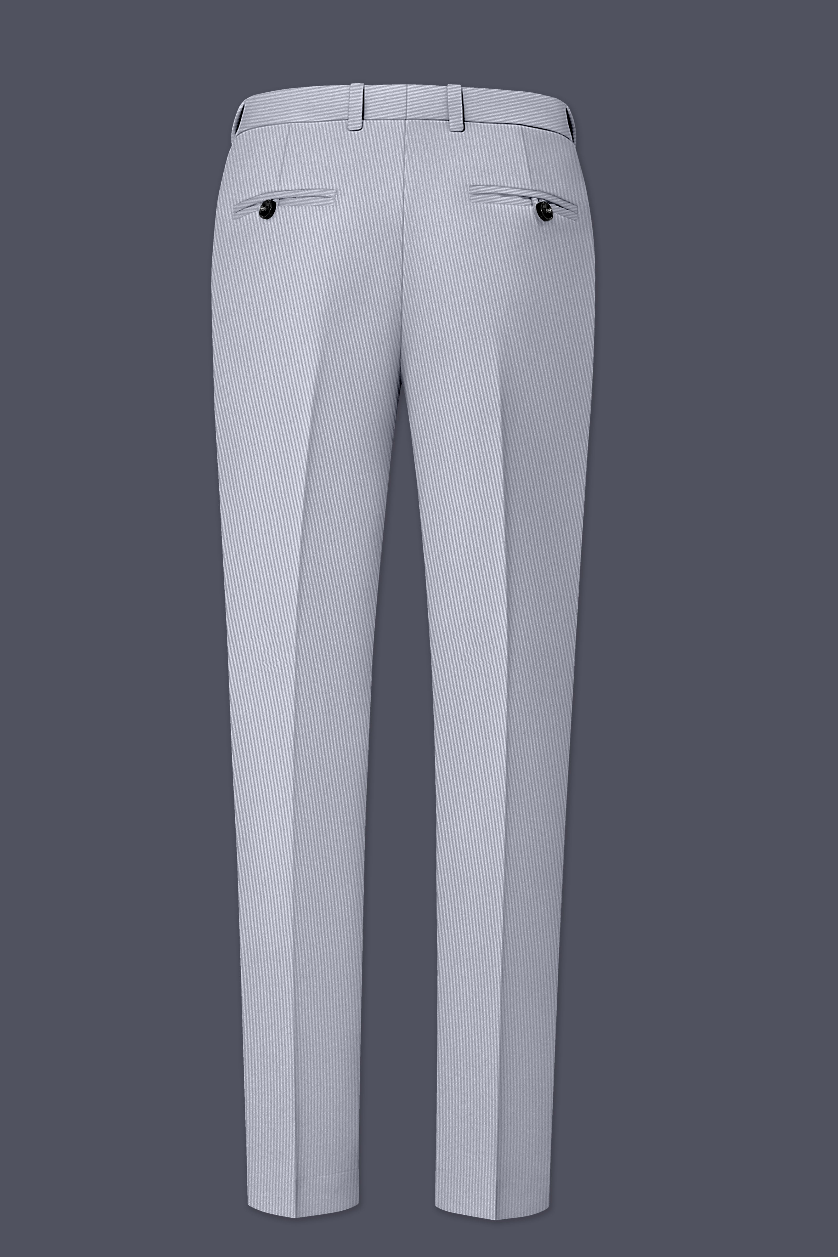 Ashvaro-Manatee Gray Slight Stretch Subtle Sheen Poly-Viscose Waistband Pant