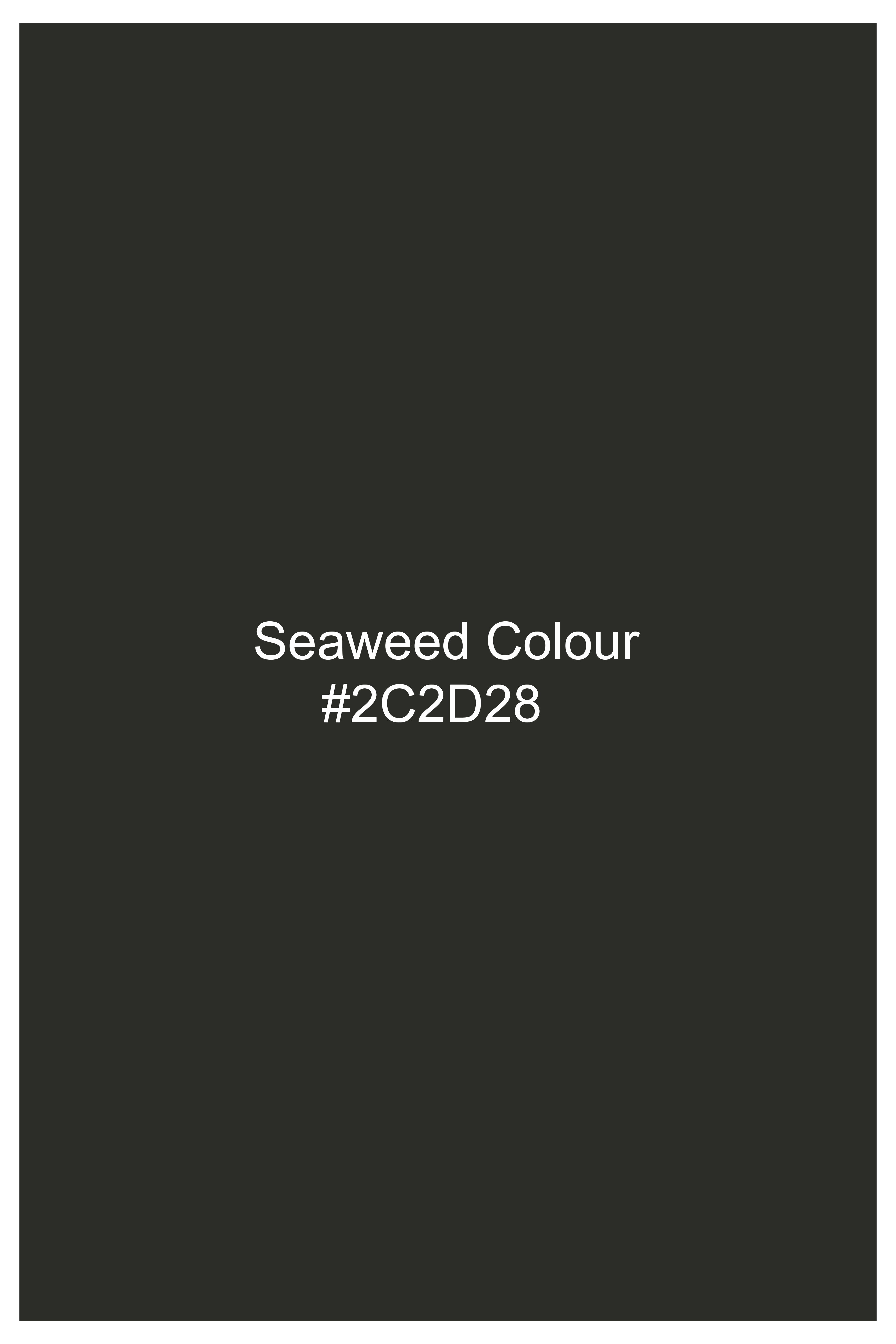 Emeron-Seaweed Green Slight Stretch Subtle Sheen Poly-Viscose Waistband Pant
