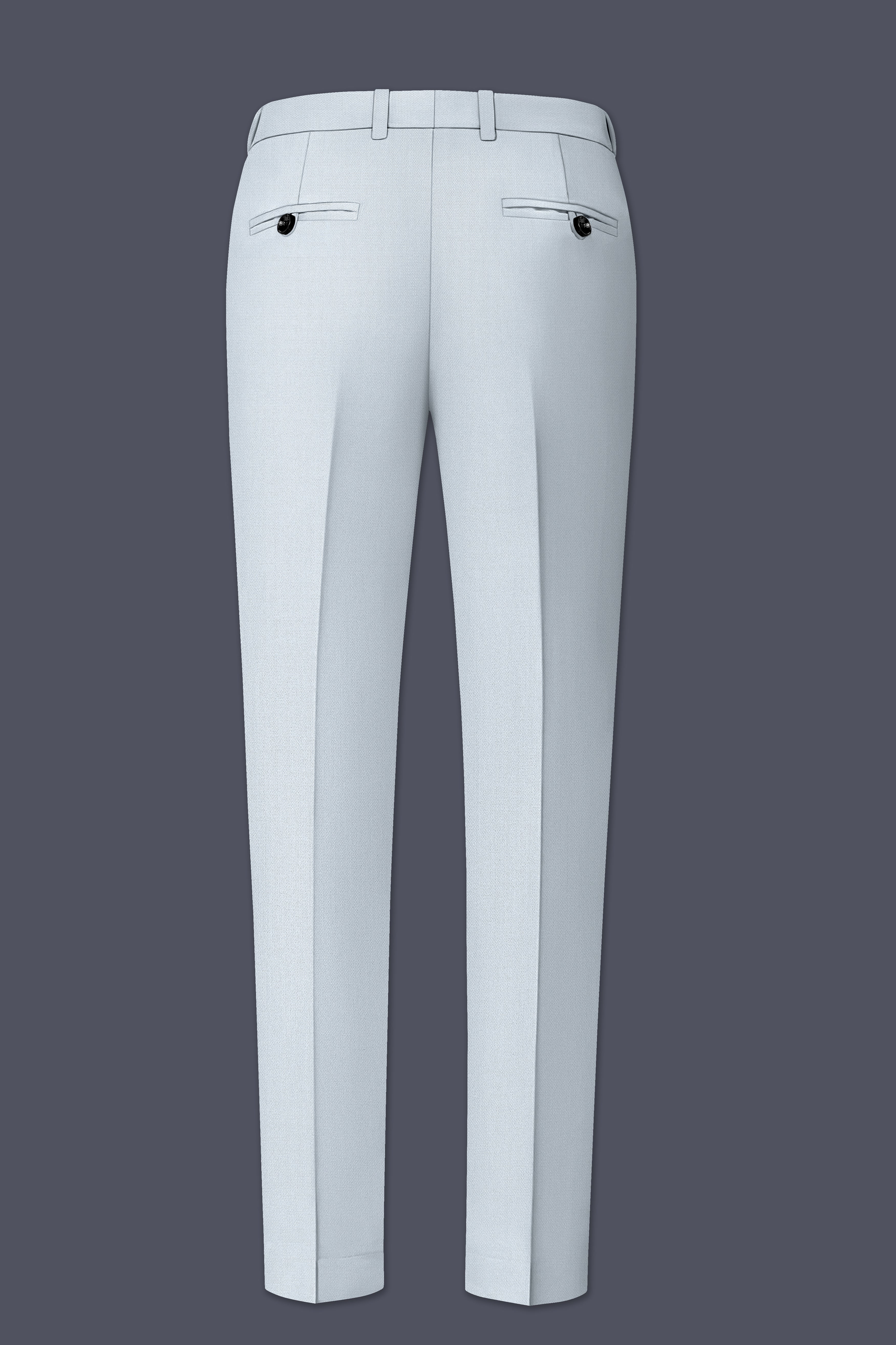 Prism-Chalice Gray Diamond Textured Wool Rich Slight Stretch Waistband Pant