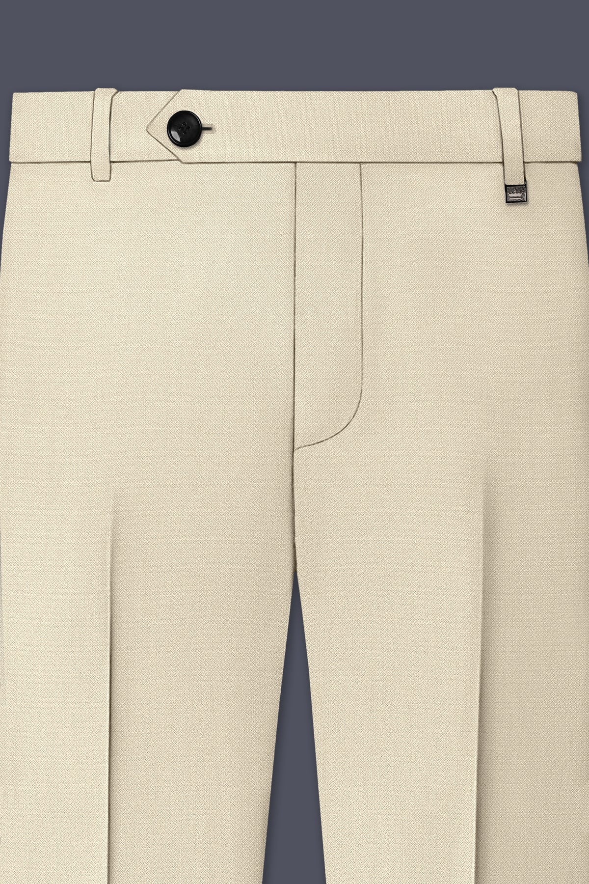 Dune-Foggy Cream Diamond Textured Wool Rich Slight Stretch Waistband Pant