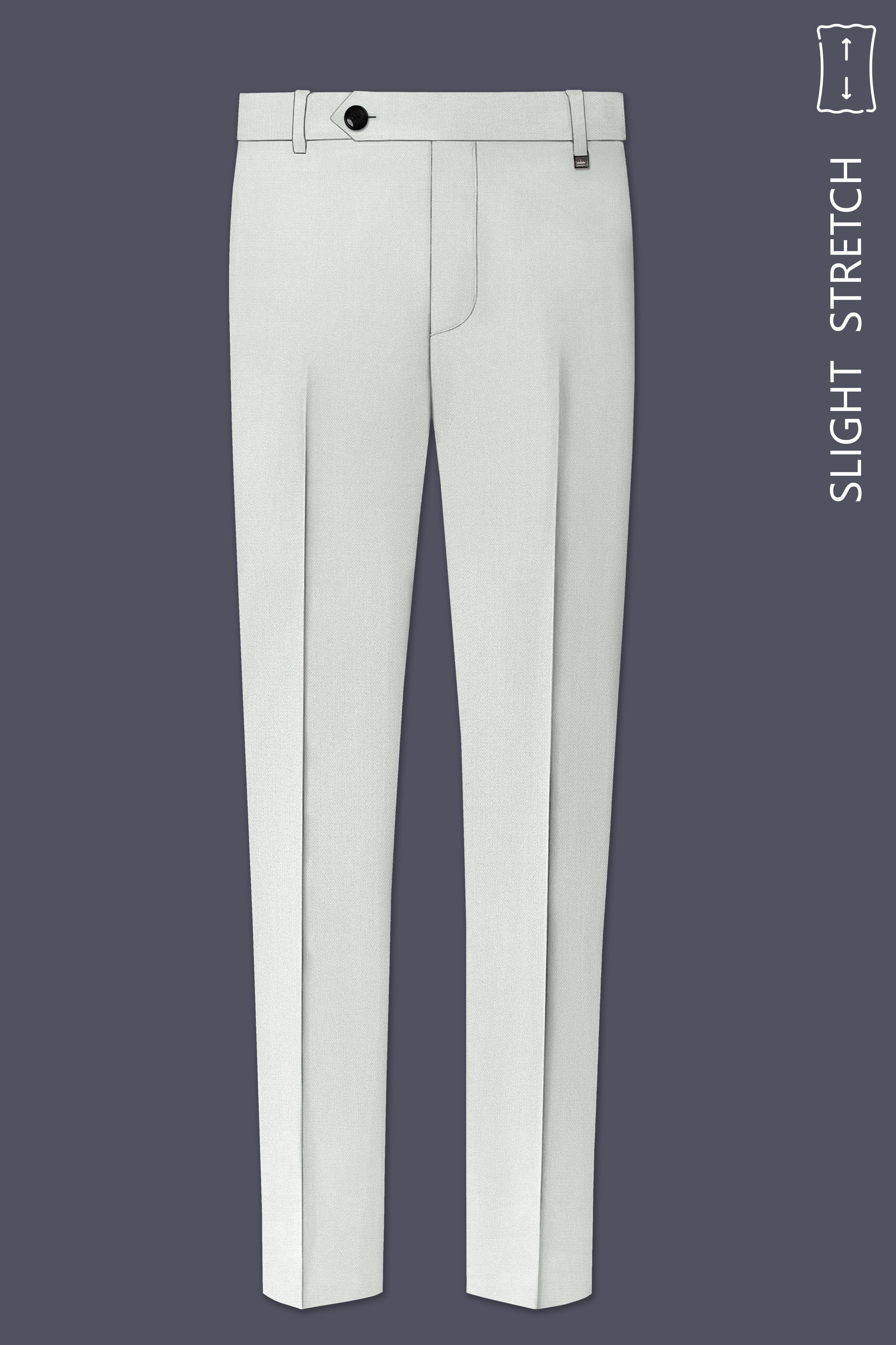 Regent-Noble Gray Diamond Textured Wool Rich Slight Stretch Waistband Pant