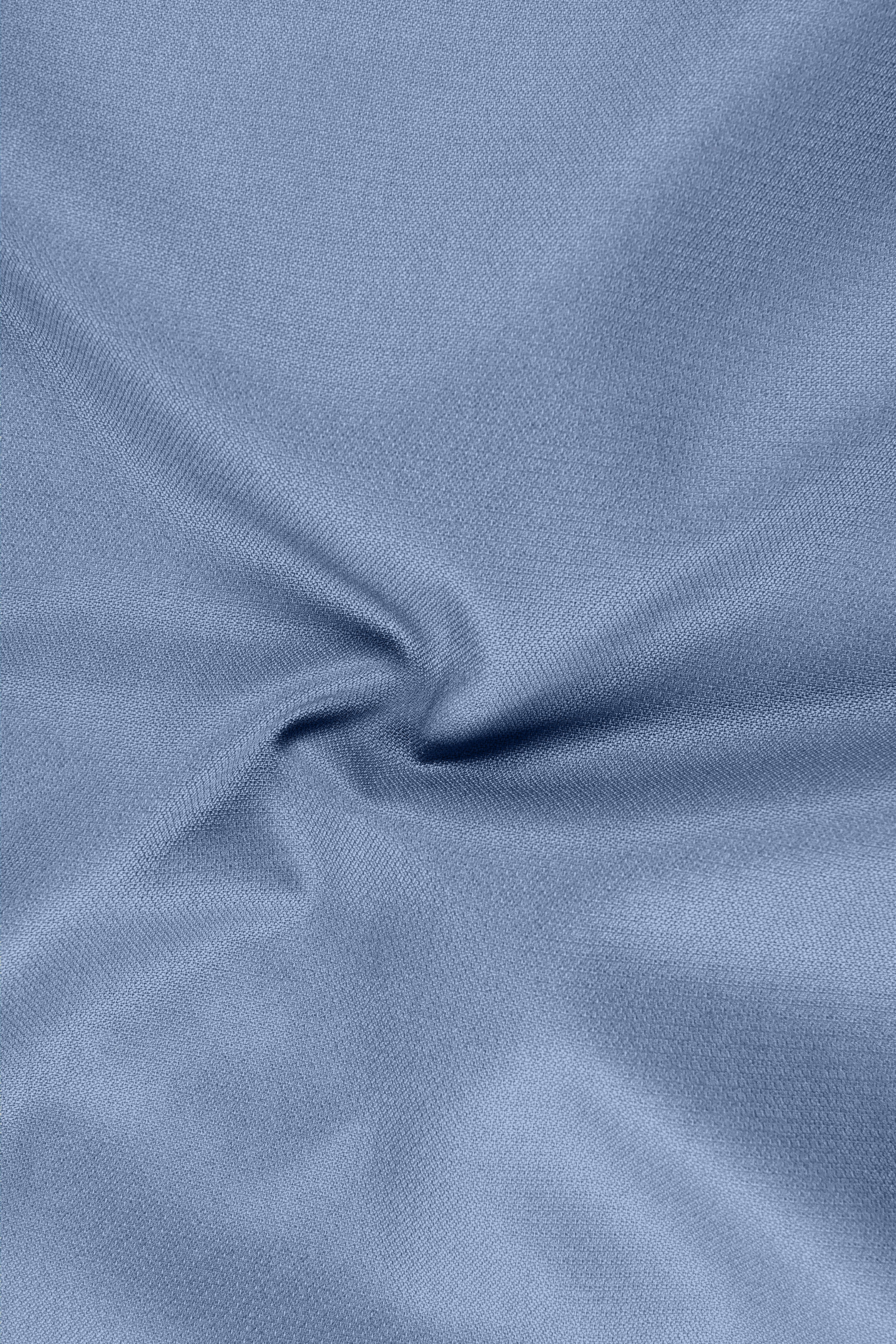 Harbor-Waterloo Blue Diamond Textured Wool Rich Slight Stretch Waistband Pant