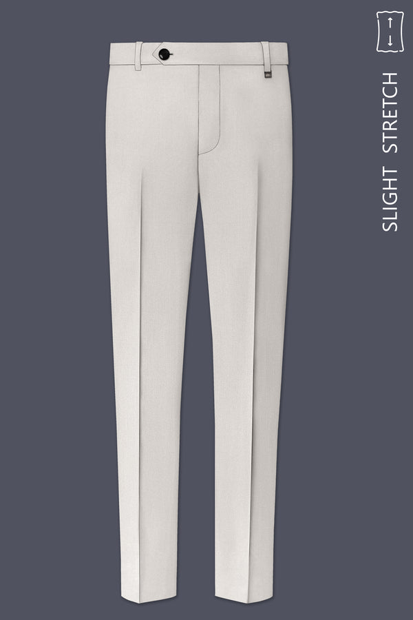 Helix-Fossil Gray Diamond Textured Wool Rich Slight Stretch Waistband Pant