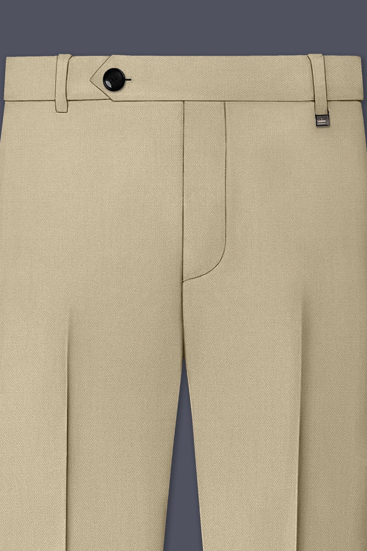 Sienna-Malta Cream Diamond Textured Wool Rich Slight Stretch Waistband Pant