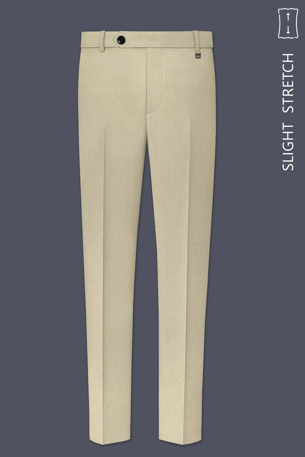 Cedar-Tallow Green Diamond Textured Wool Rich Slight Stretch Waistband Pant