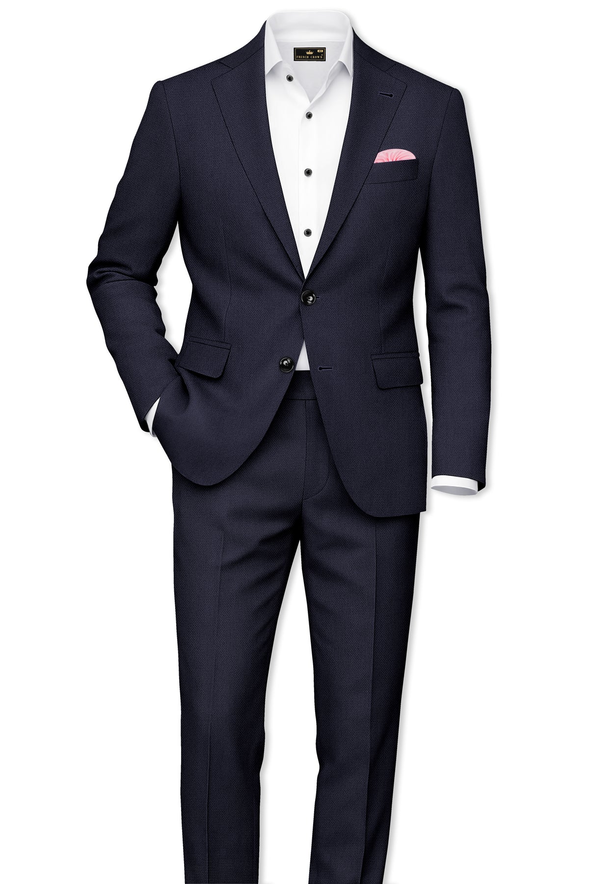 Vesper-Bastille Purple Diamond Textured Wool Rich Slight Stretch Waistband Pant