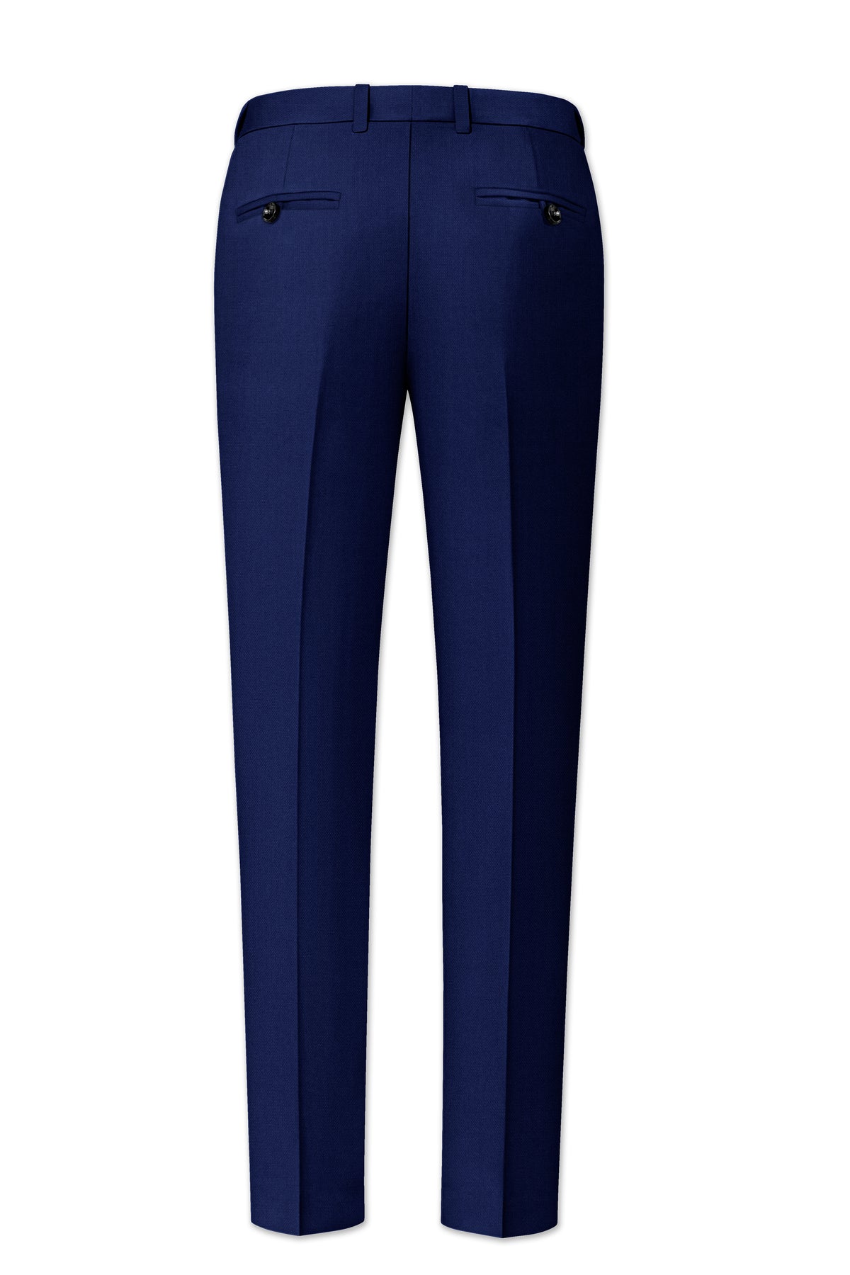 Orion-Vulcan Blue Diamond Textured Wool Rich Slight Stretch Waistband Pant
