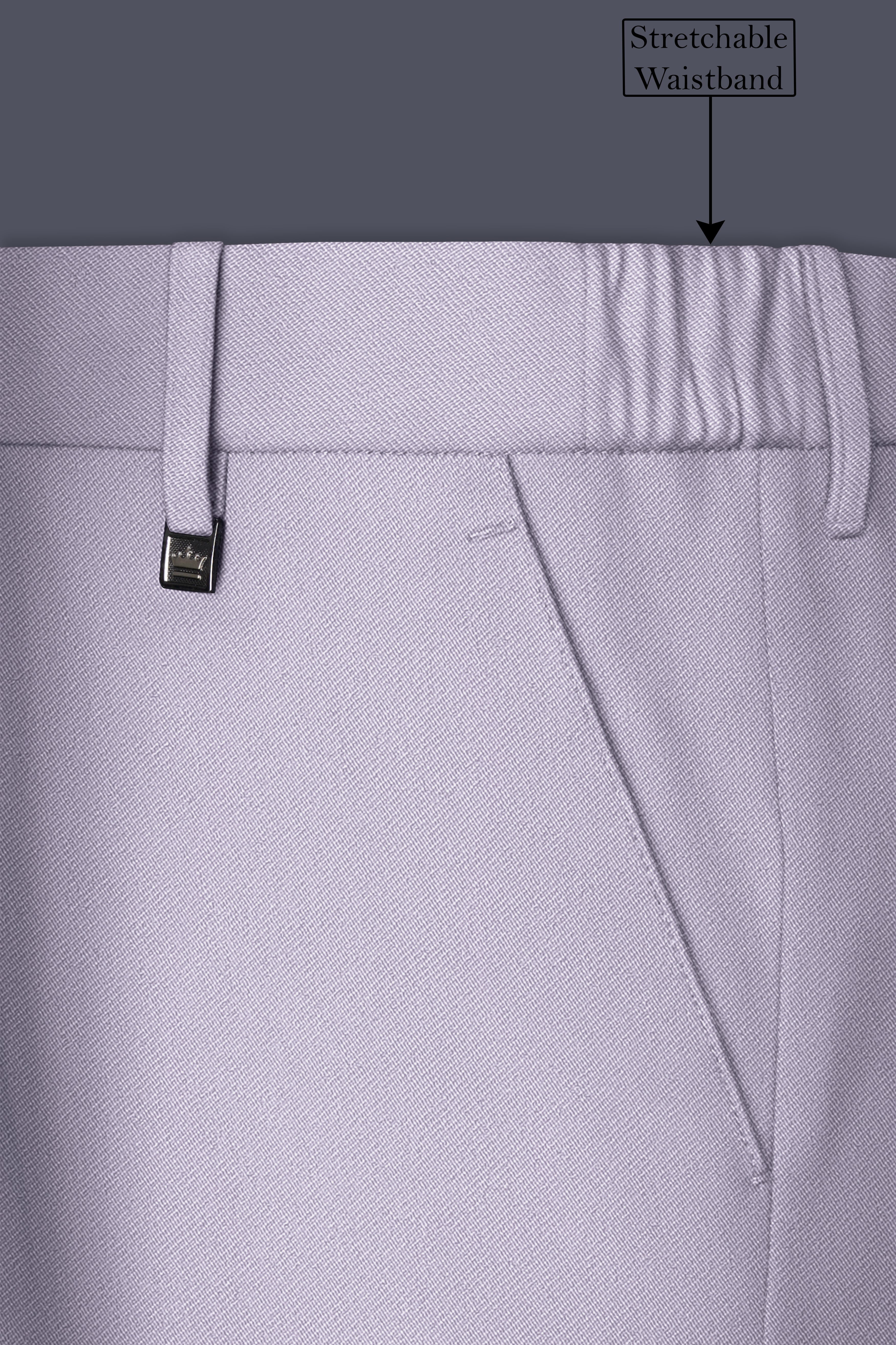Aegis-Korean Iron Gray 4-Way Stretch Wrinkle-Free Wool Rich Stretchable Waistband Pant