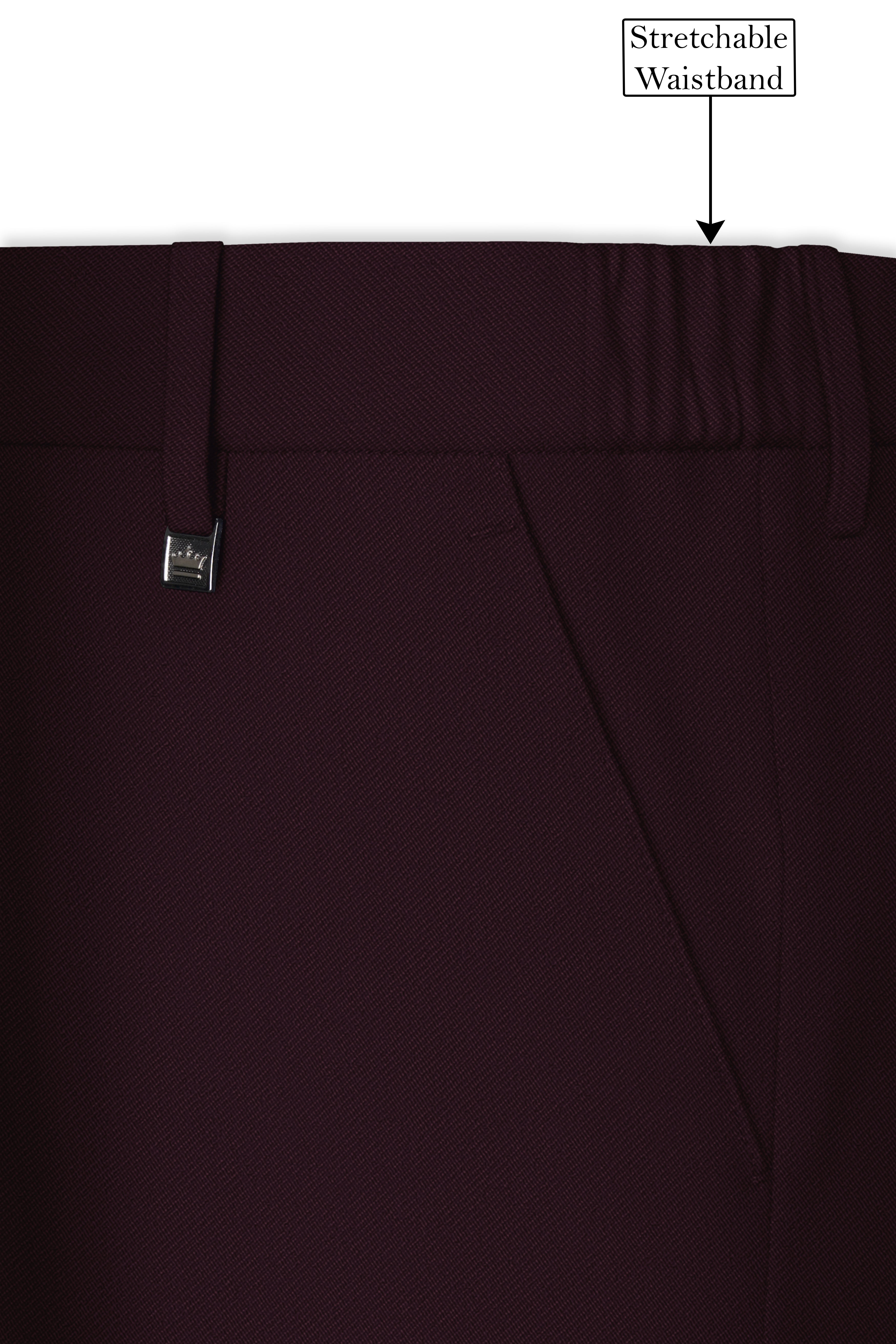 Imperio-korean Eclipse Purple 4-Way Stretch Wrinkle-Free Wool Rich Stretchable Waistband Pant