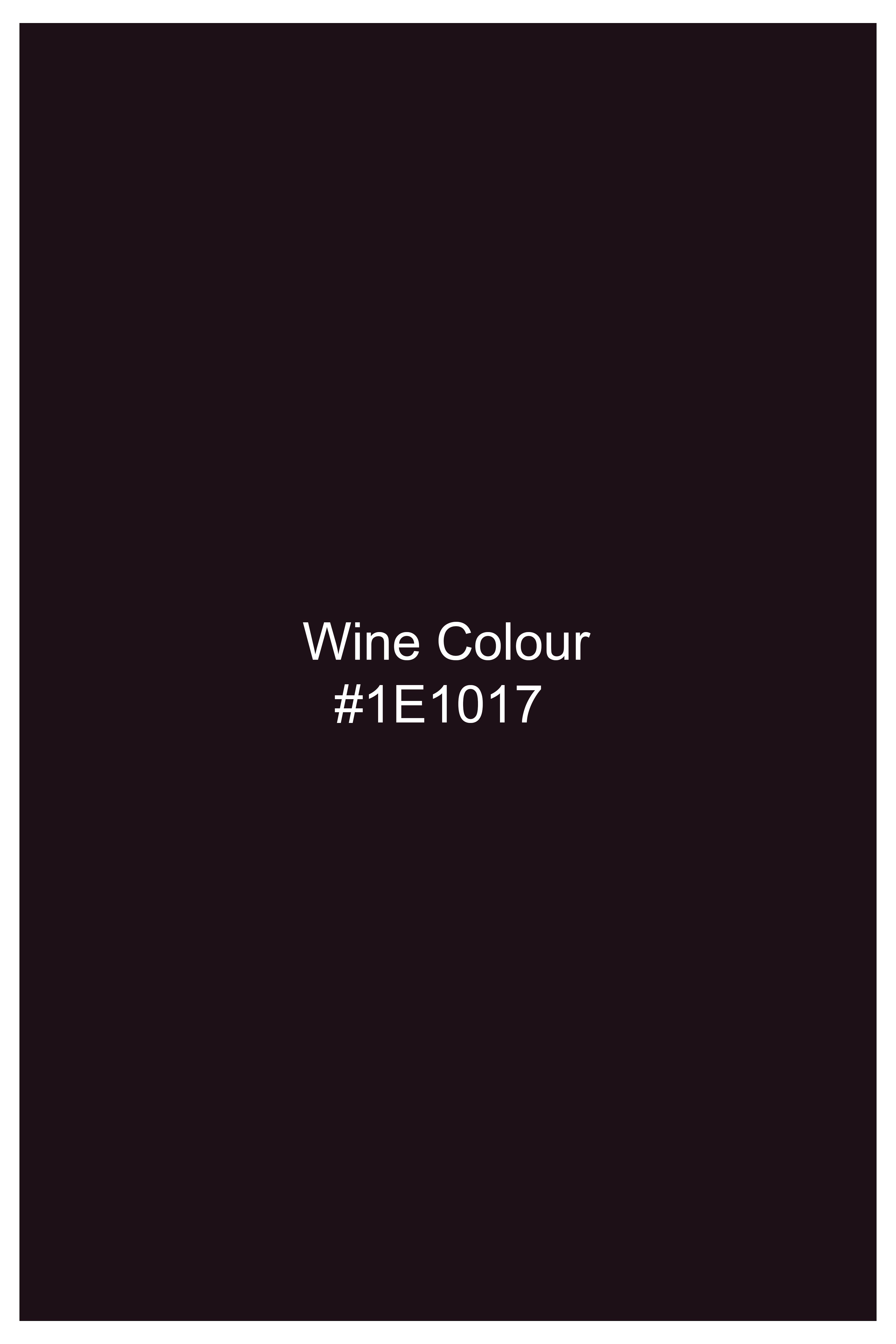 Merlot-Korean Wine Purple 4-Way Stretch Wrinkle-Free Wool Rich Stretchable Waistband Pant