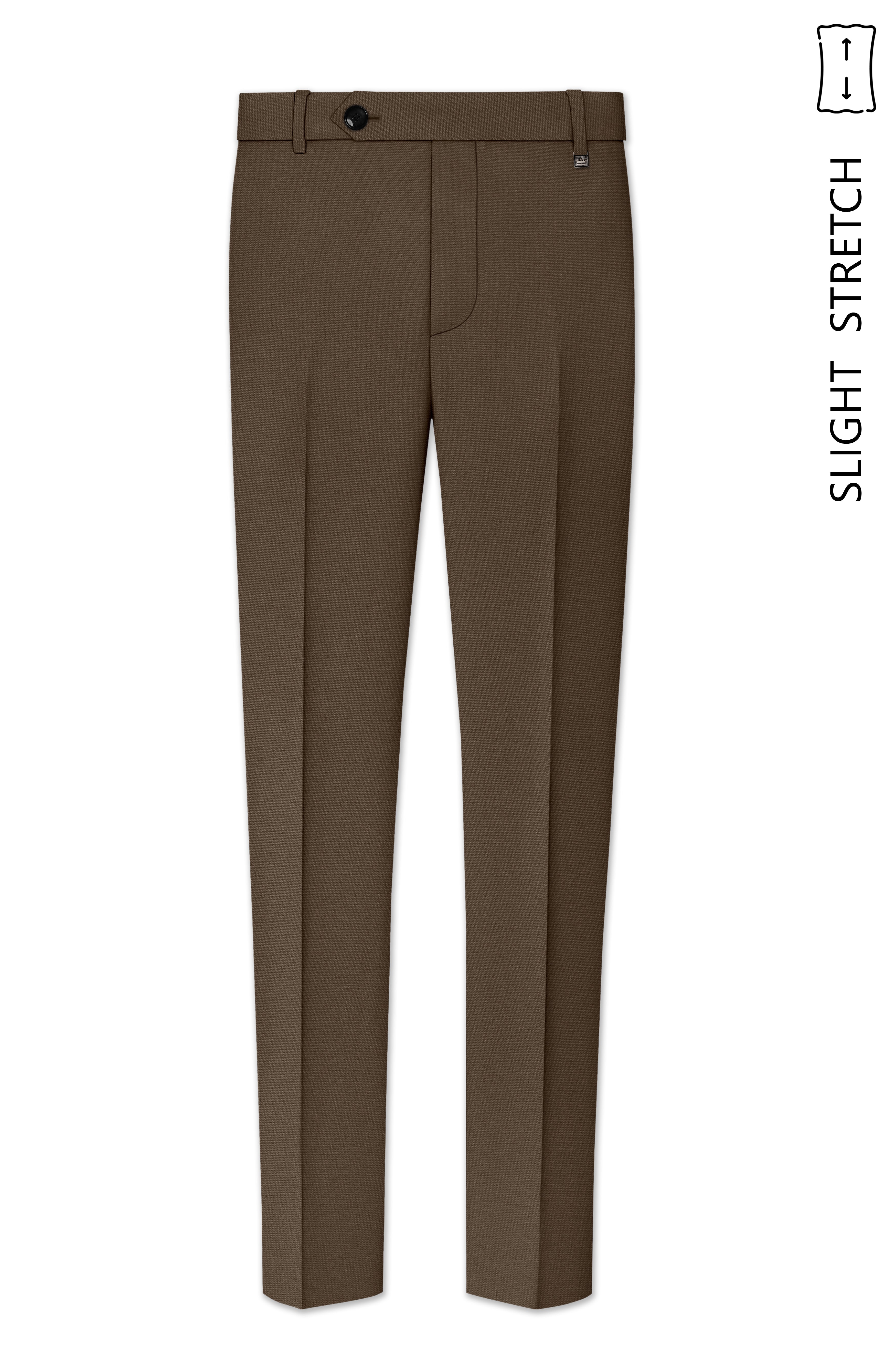 Prestige-Lisbon Brown Wool Rich Slight Stretch Waistband Pant