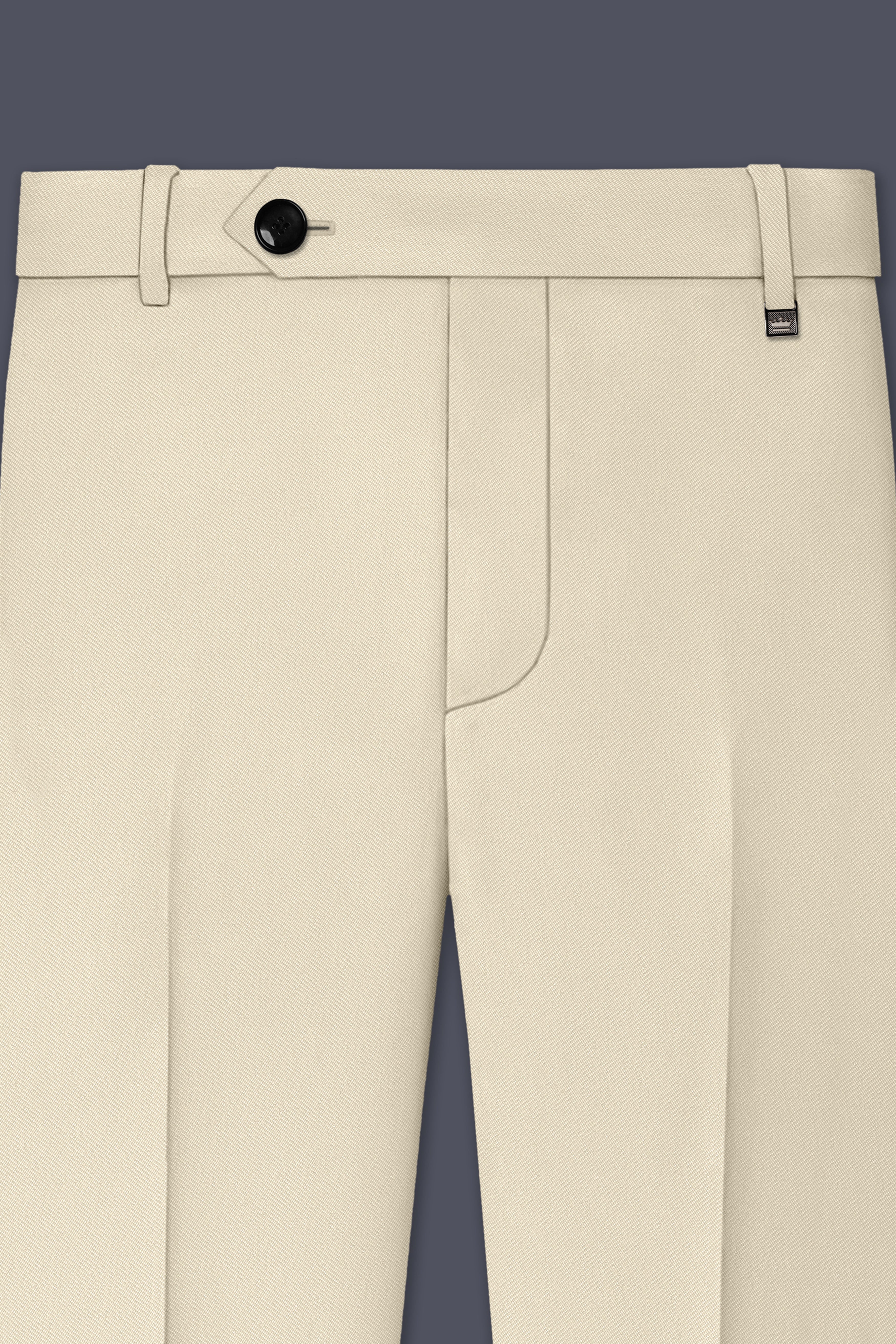 Ivora-Almond Cream Wool Rich Slight Stretch Waistband Pant