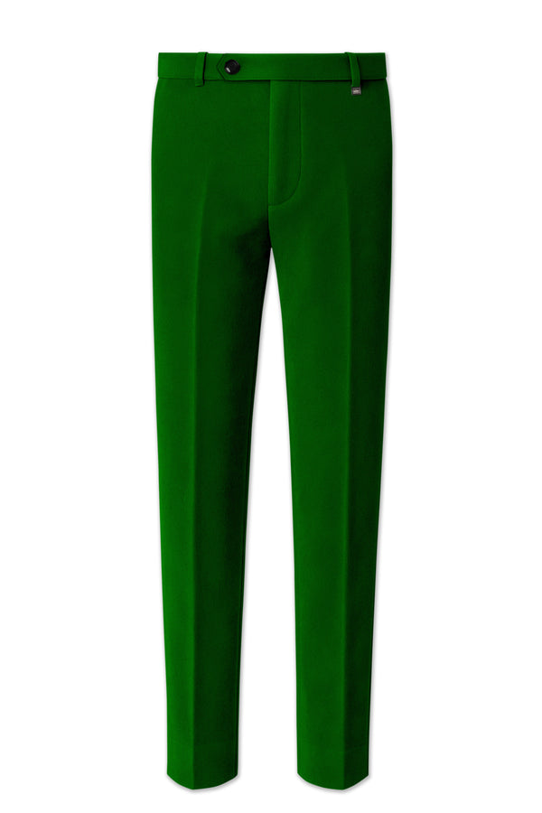Viridian-Hunter Green Velvet Stretchable Waistband Pant