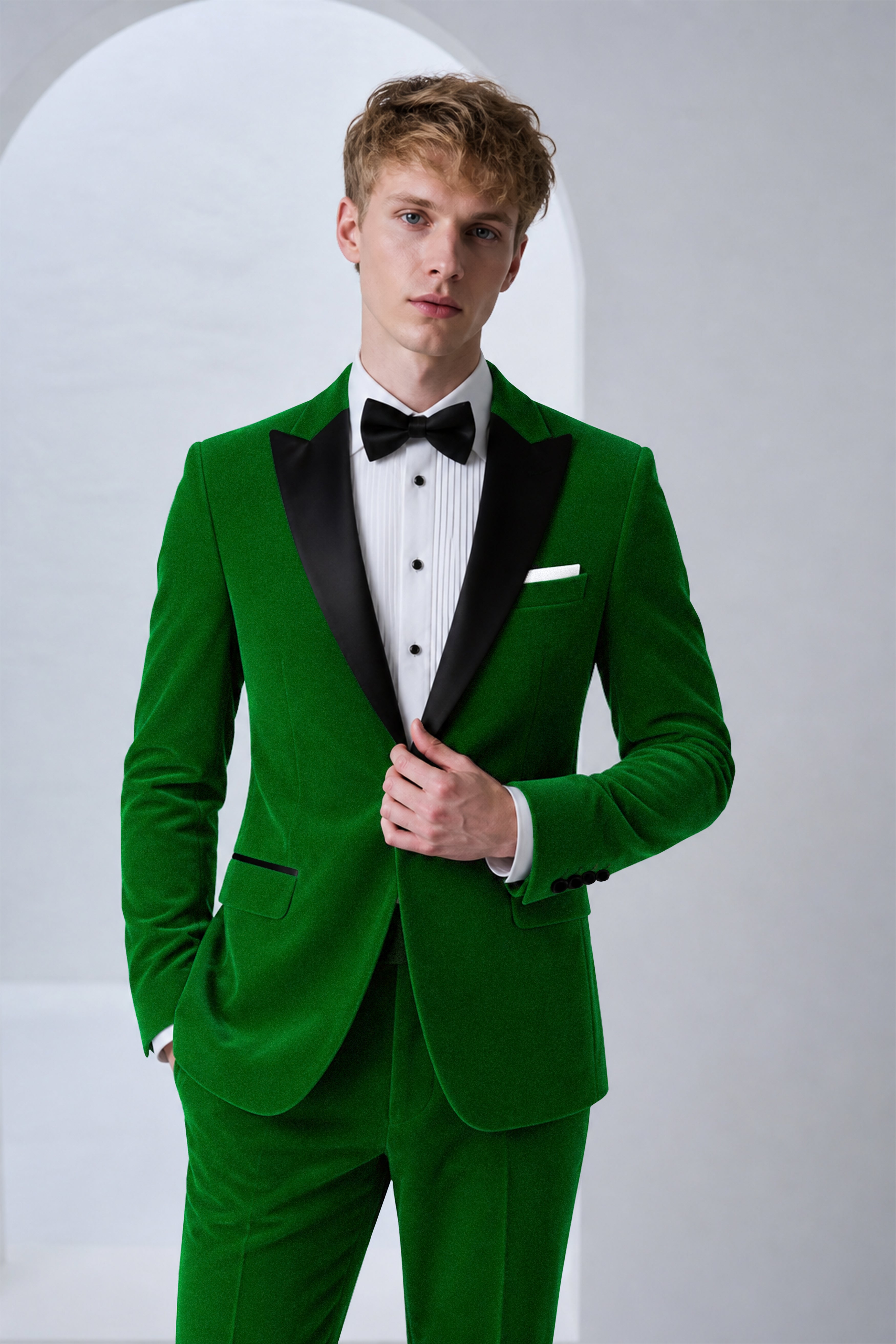 Viridian-Hunter Green Velvet Stretchable Waistband Pant
