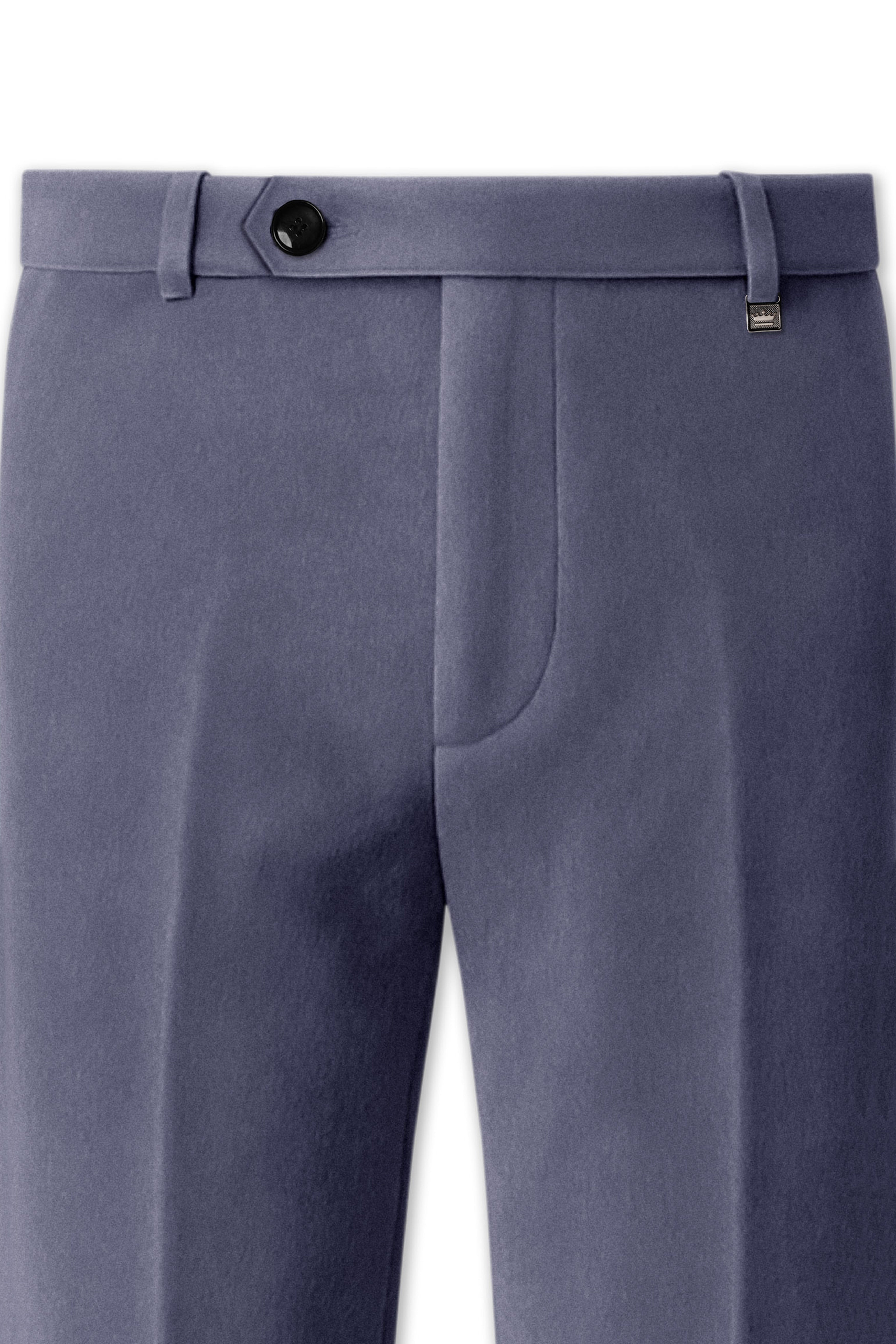 Imperium-Gun Powder Gray Velvet Stretchable Waistband Pant