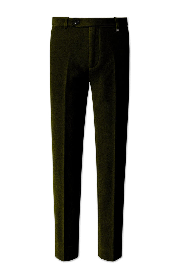 Montverde-Rangoon Green Velvet Stretchable Waistband Pant