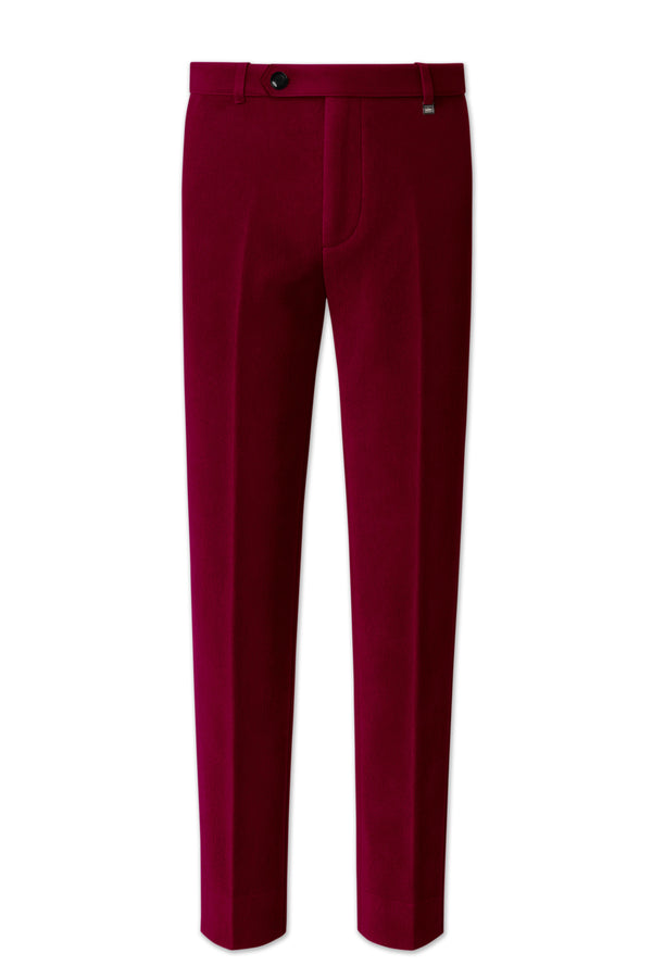 Amour-Scarlet Pink Velvet Stretchable Waistband Pant