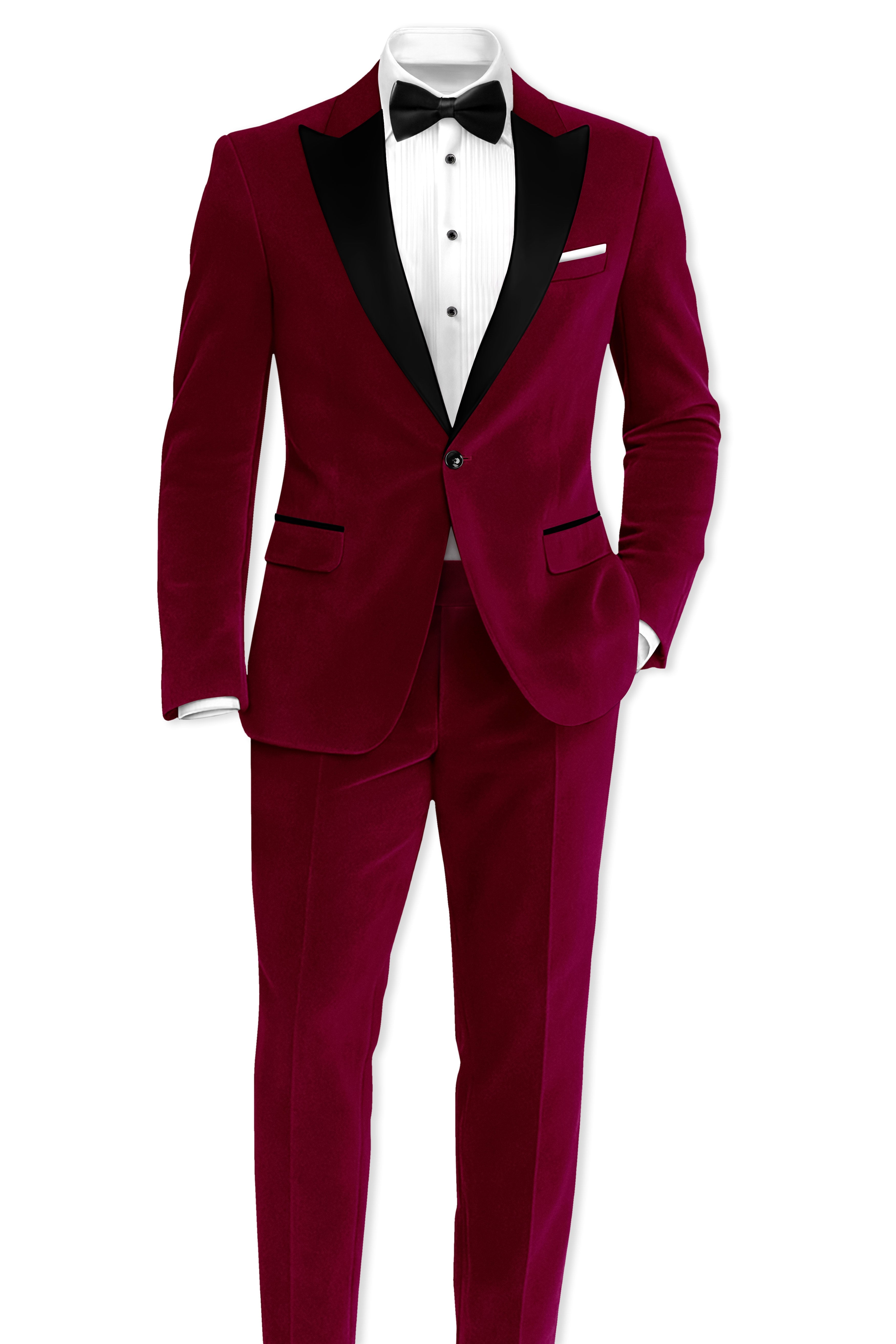 Amour-Scarlet Pink Velvet Stretchable Waistband Pant