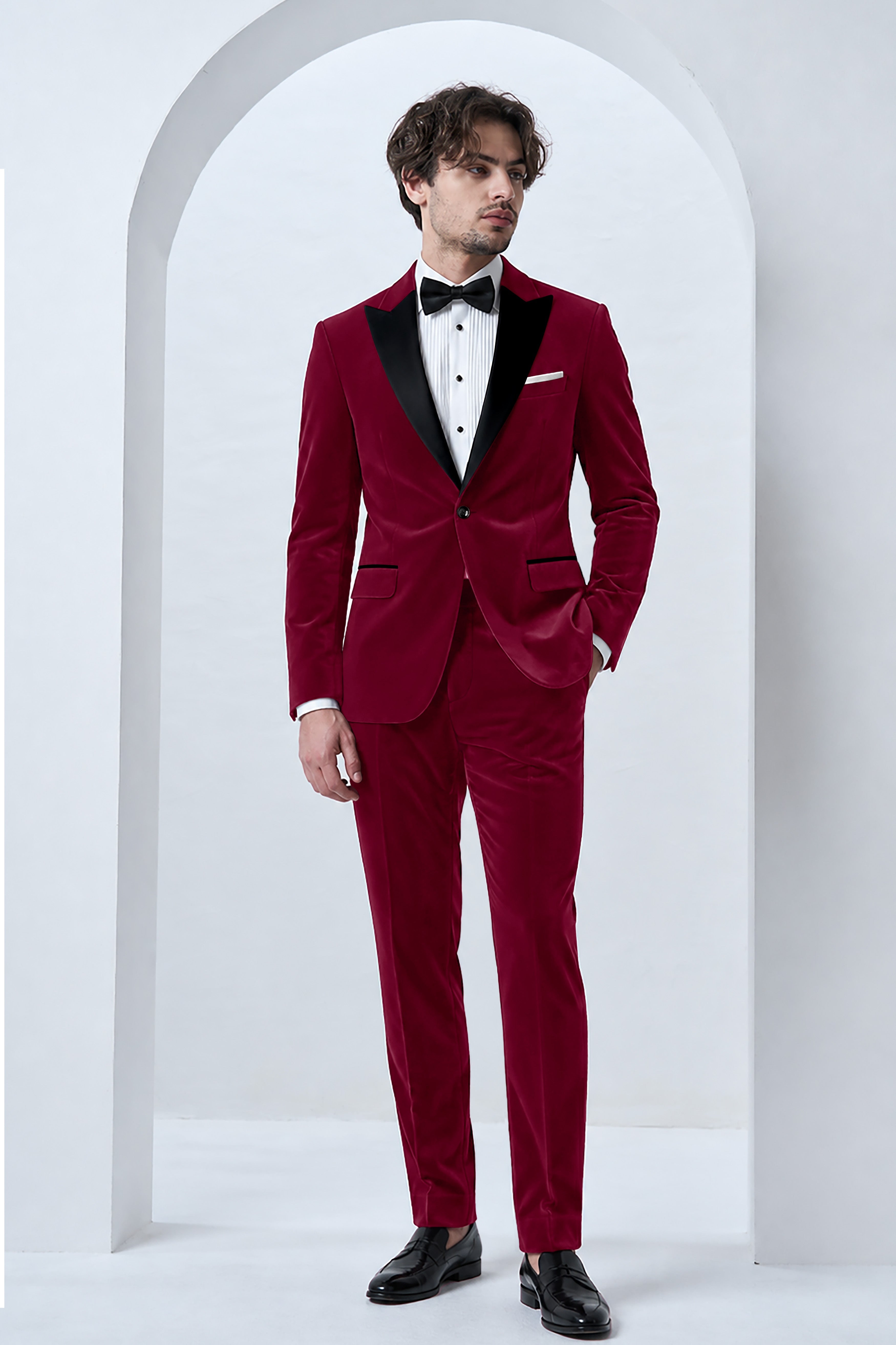 Amour-Scarlet Pink Velvet Stretchable Waistband Pant