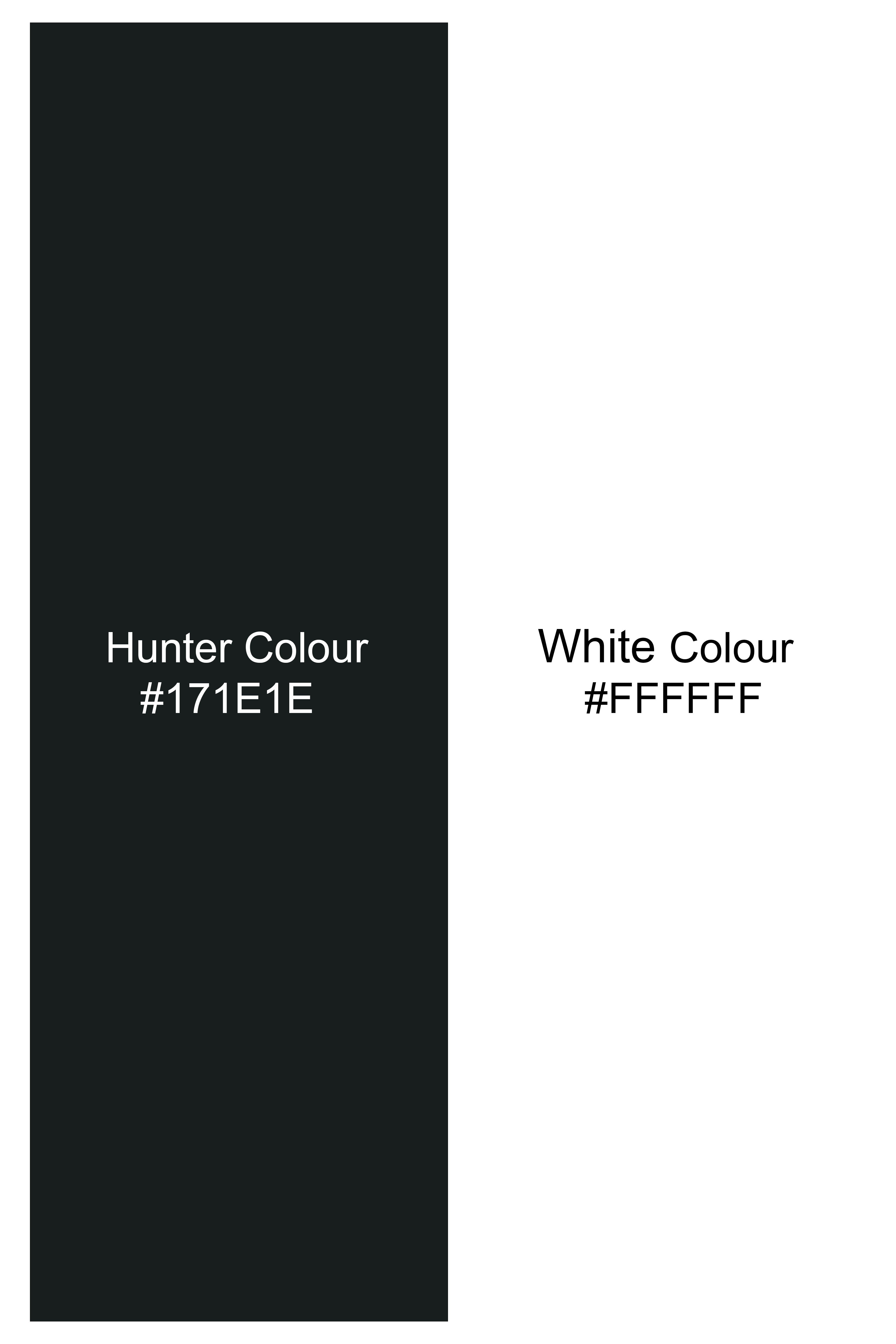 Viceroy-Hunter Green And Bright White Chalk Striped Wool Rich Slight Stretch Waistband Pant