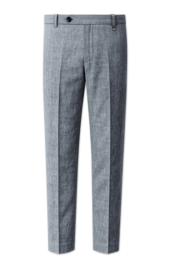 Pewter-Regent Gray Luxurious Linen Stretchable Waistband Pant