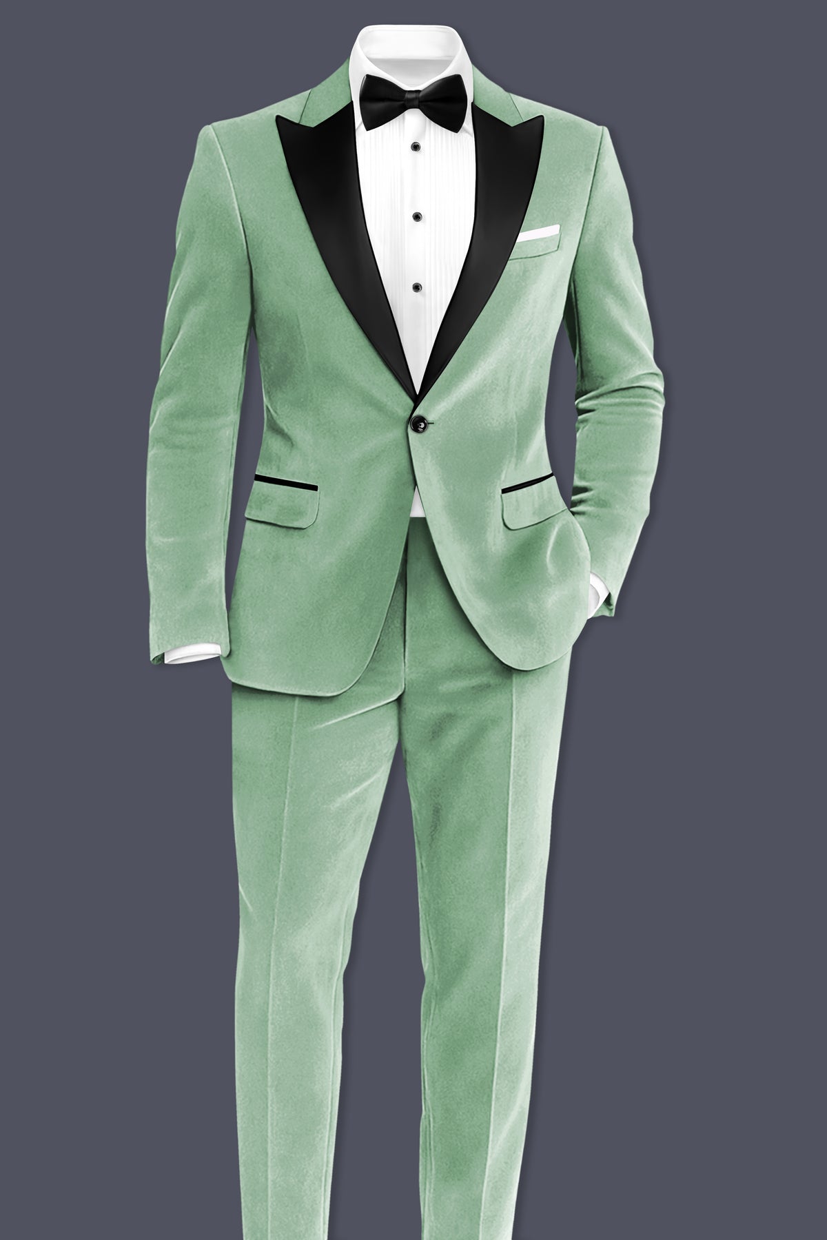 Nocturne-Amulet Green Velvet Stretchable Waistband Pant