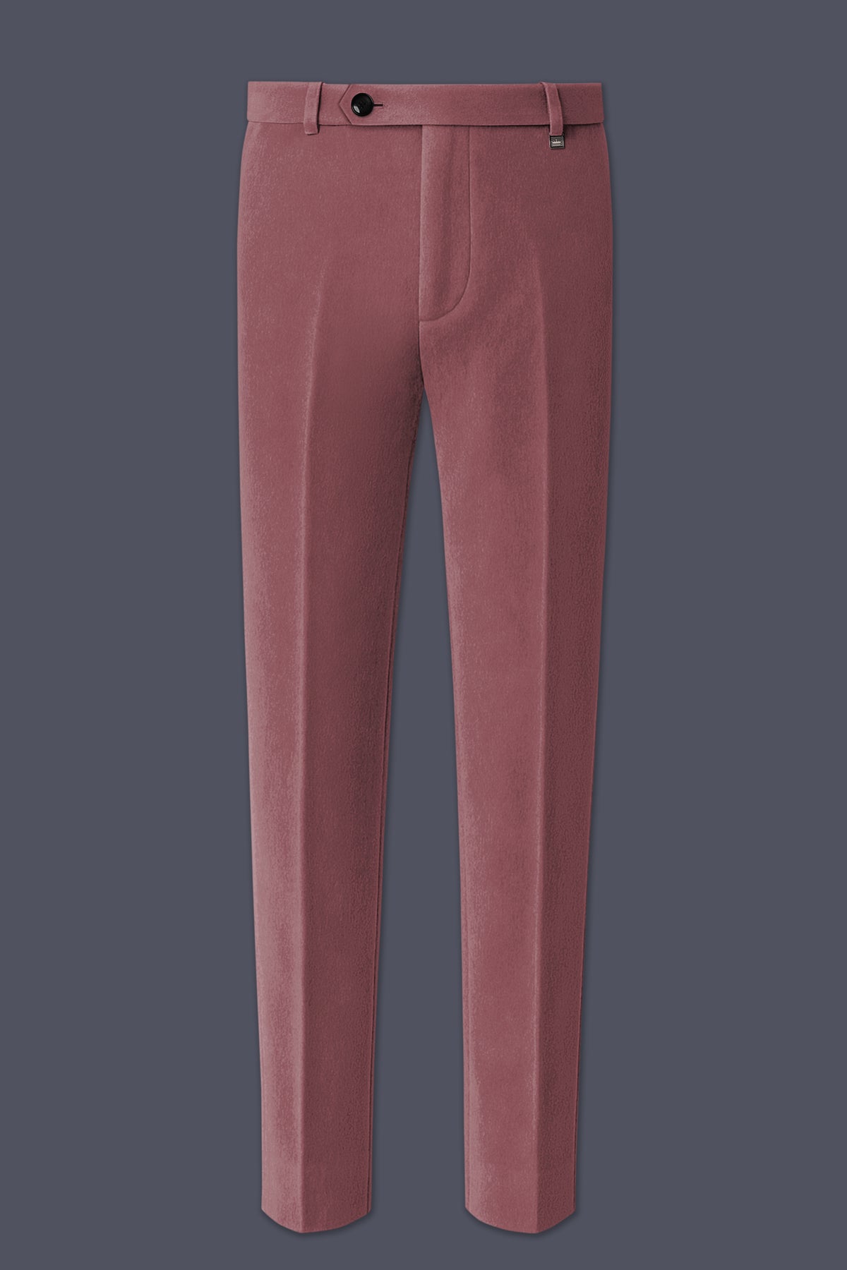 Blush-Pastel Peach Velvet Stretchable Waistband Pant
