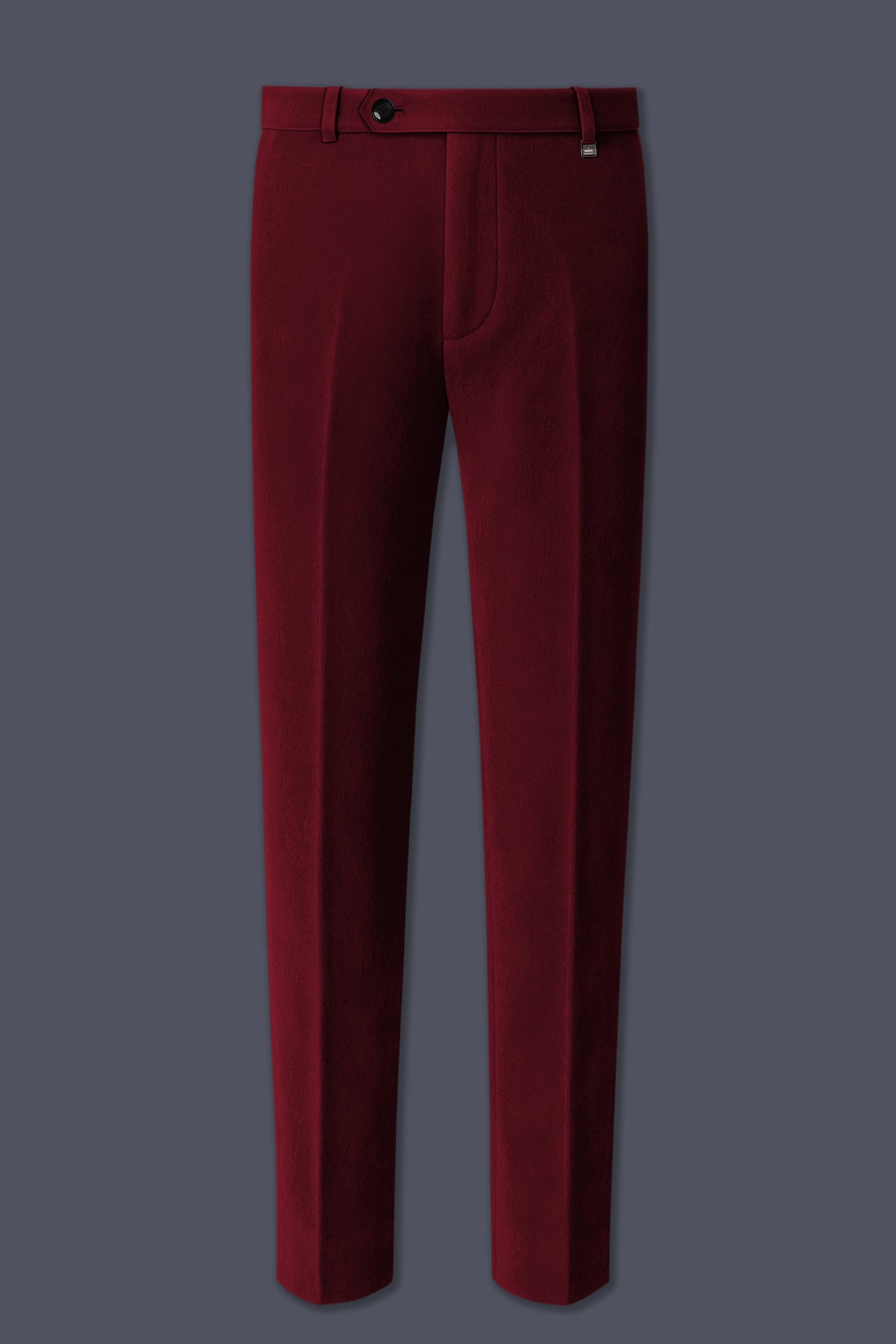 Aurelio-Aubergine Red Velvet Stretchable Waistband Pant
