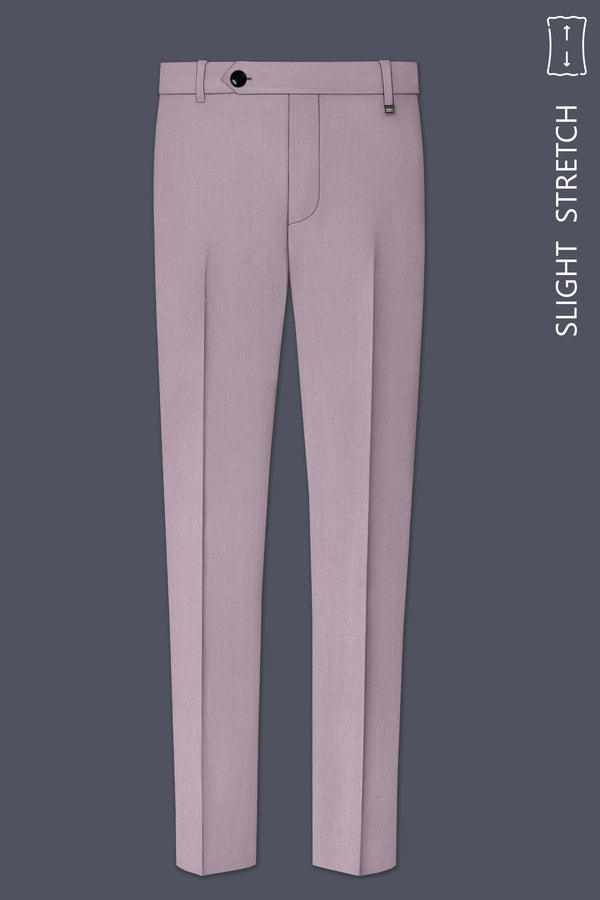 Celeste-Martini Pink Diamond Textured Wool Rich Slight Stretch Waistband Pant