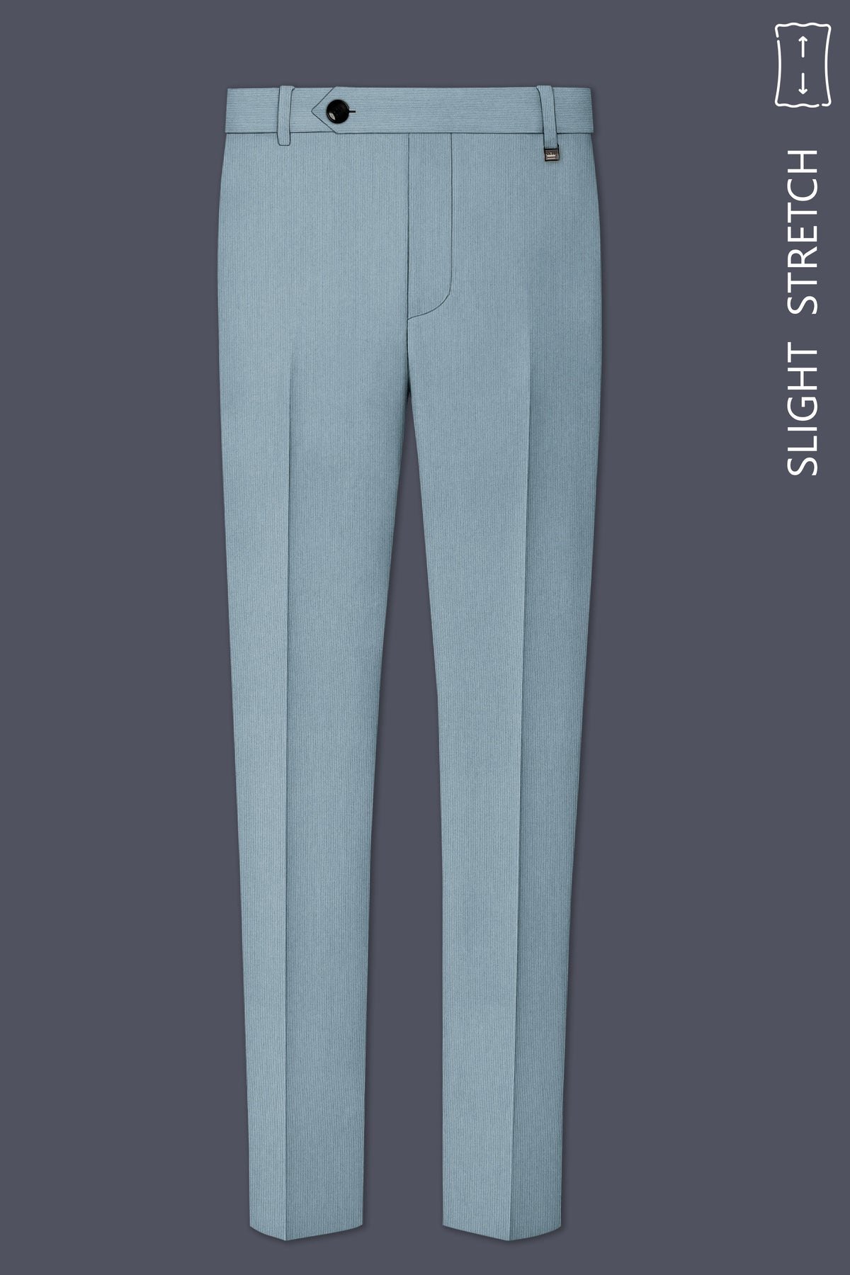 Sterling-Cadet Gray Diamond Textured Wool Rich Slight Stretch Waistband Pant