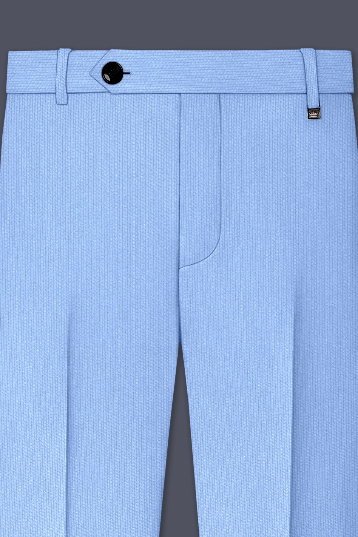Cobalt-Jordy Blue Diamond Textured Wool Rich Slight Stretch Waistband Pant