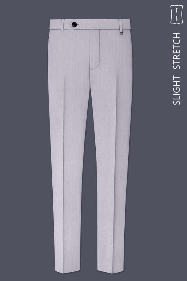 Virelli-Suva Gray Diamond Textured Wool Rich Slight Stretch Waistband Pant