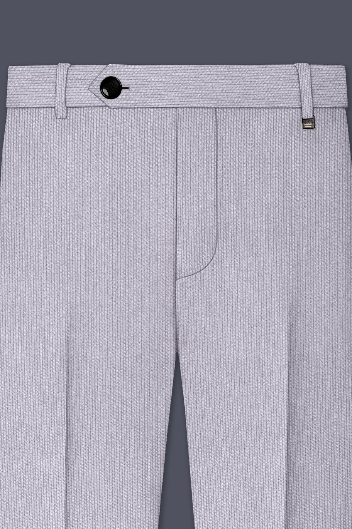 Virelli-Suva Gray Diamond Textured Wool Rich Slight Stretch Waistband Pant