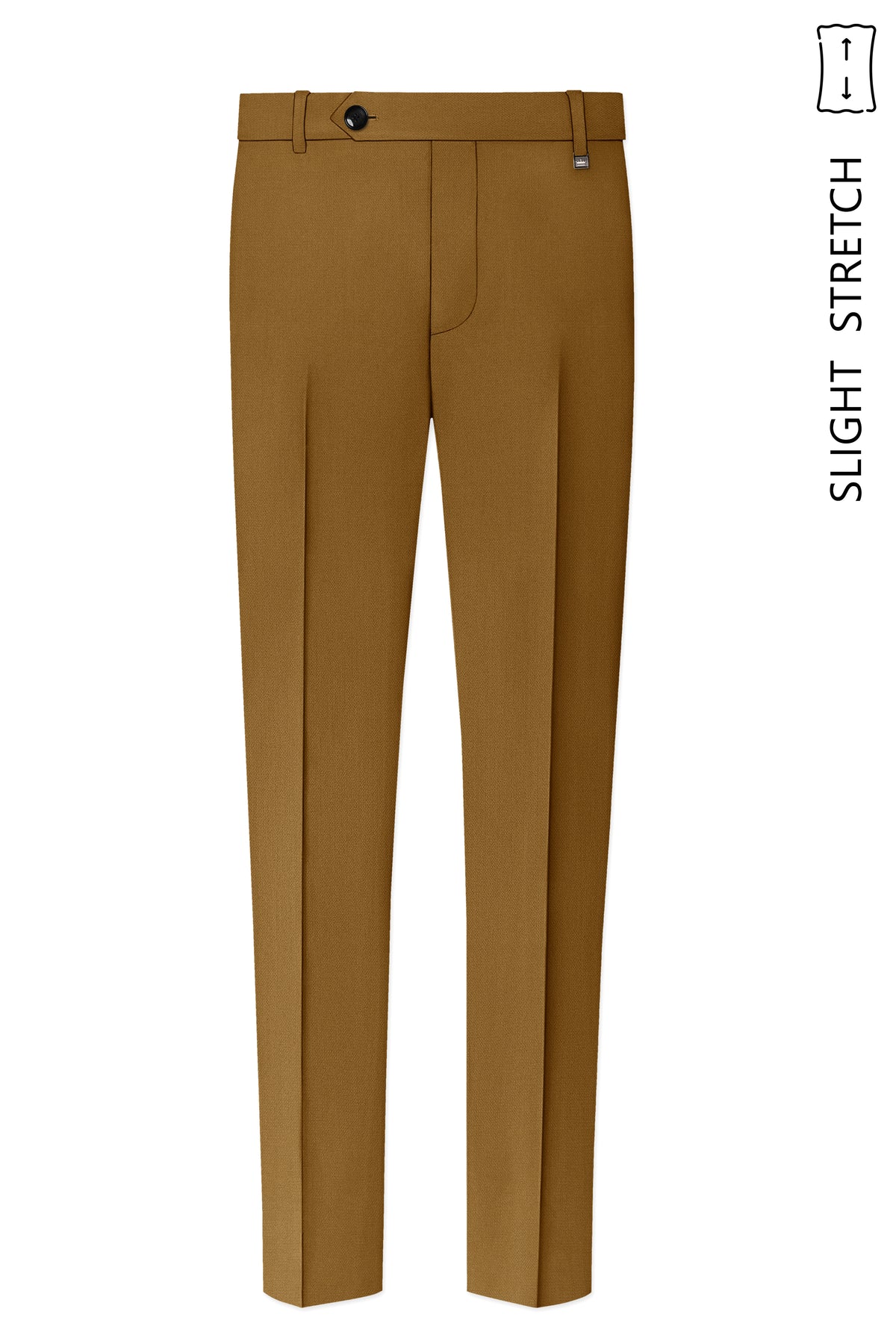 Sartoro-Otter Brown Diamond Textured Wool Rich Slight Stretch Waistband Pant
