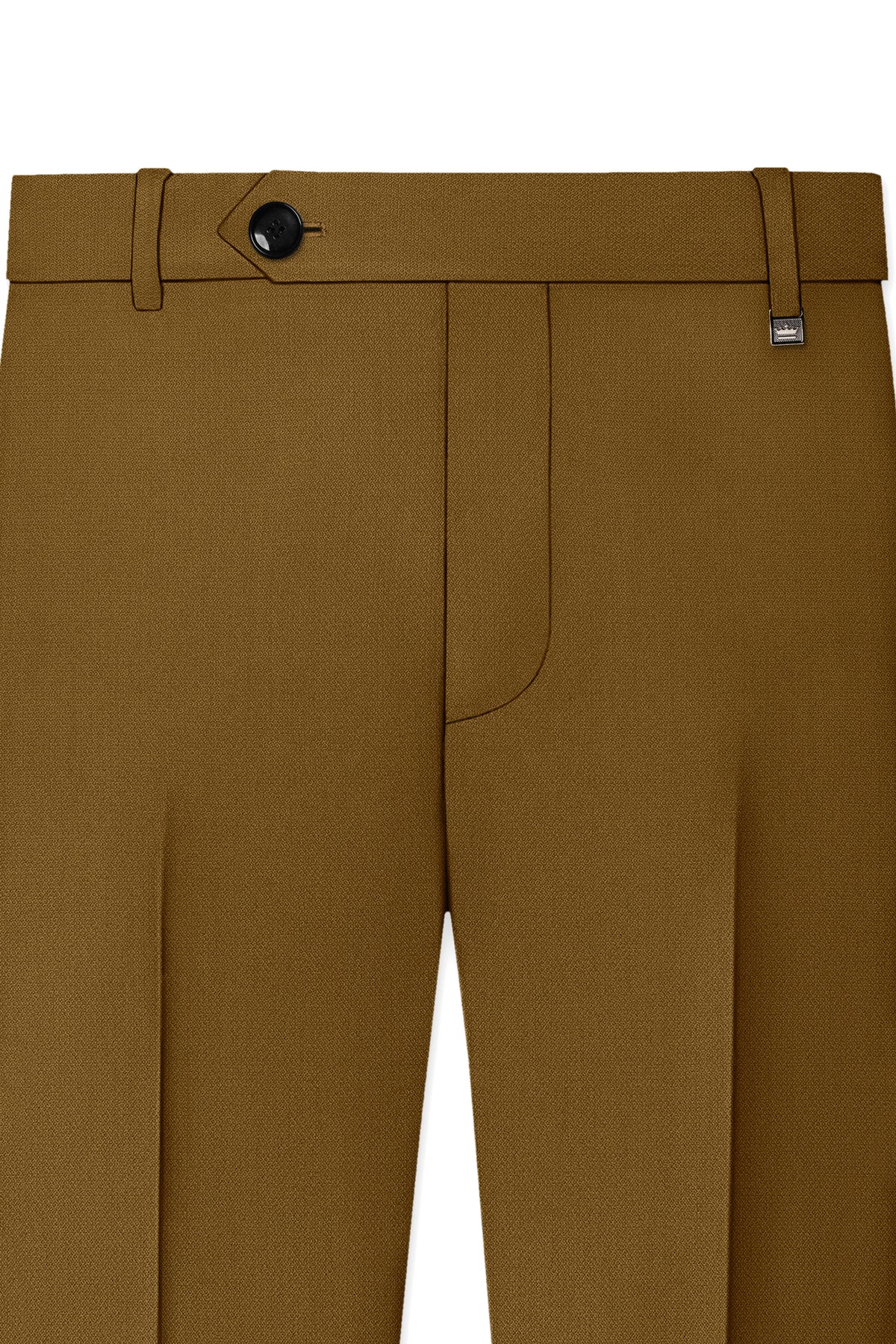 Sartoro-Otter Brown Diamond Textured Wool Rich Slight Stretch Waistband Pant