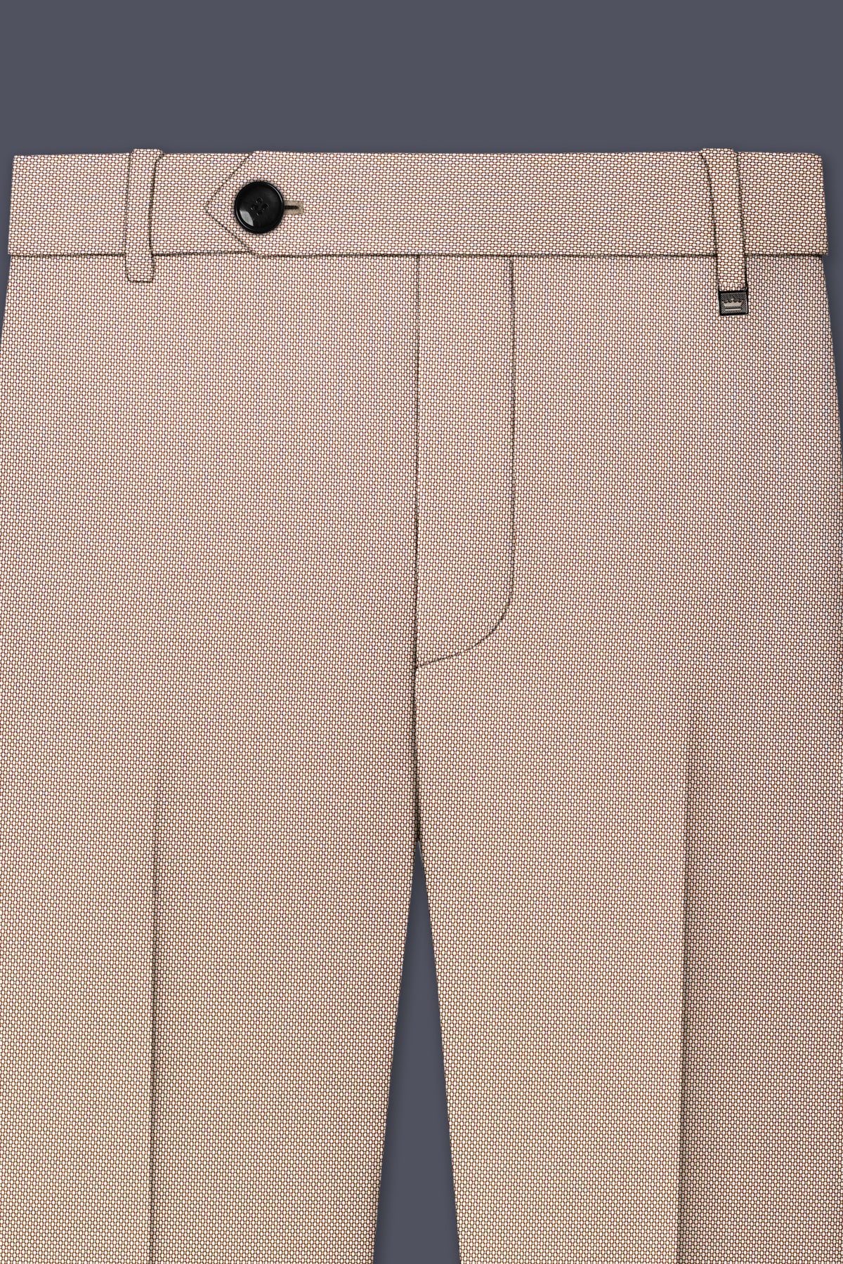 Terrano-Rodeo Brown Diamond Textured Wool Rich Slight Stretch Waistband Pant