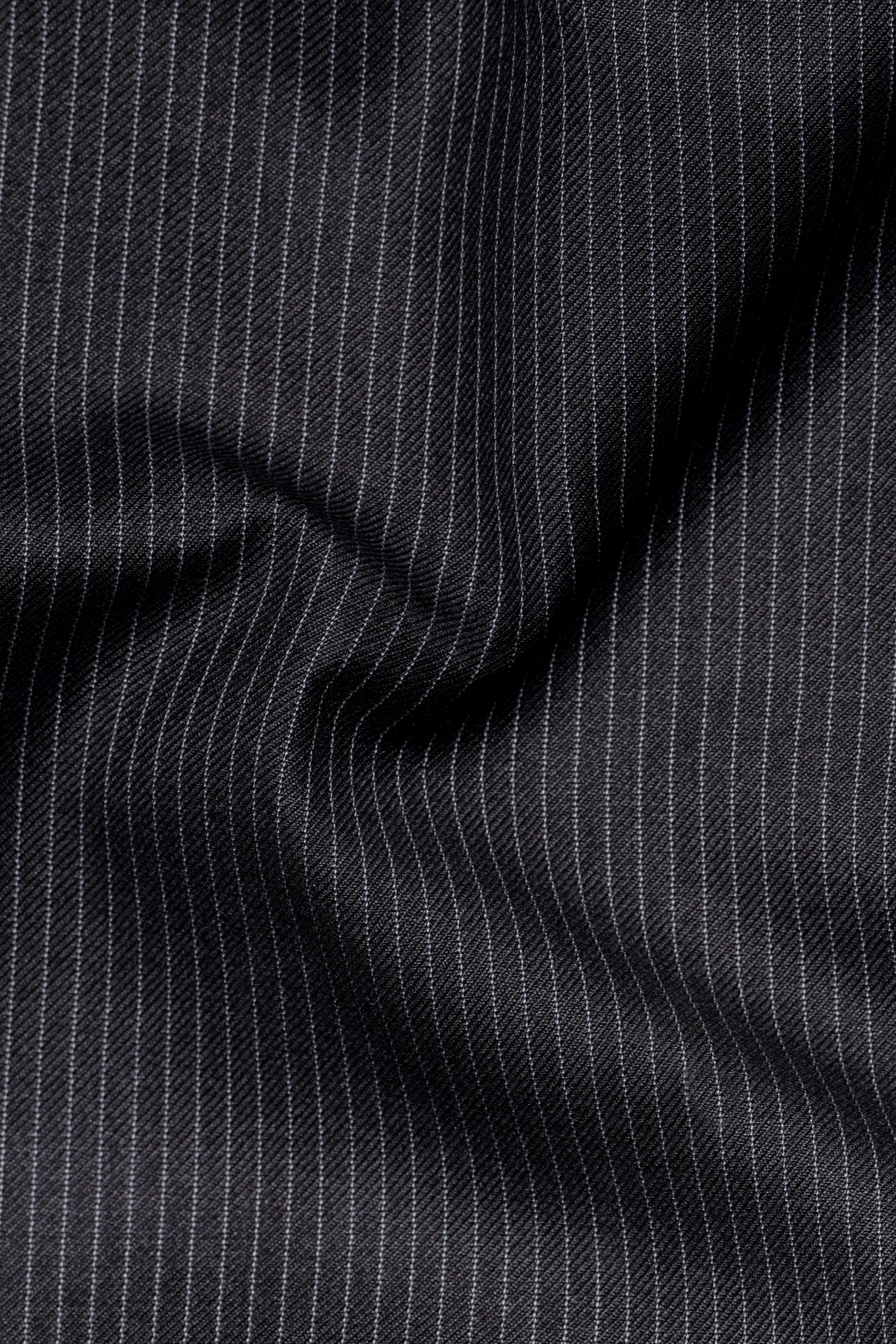 Jade Black Pinstriped Formal pant
