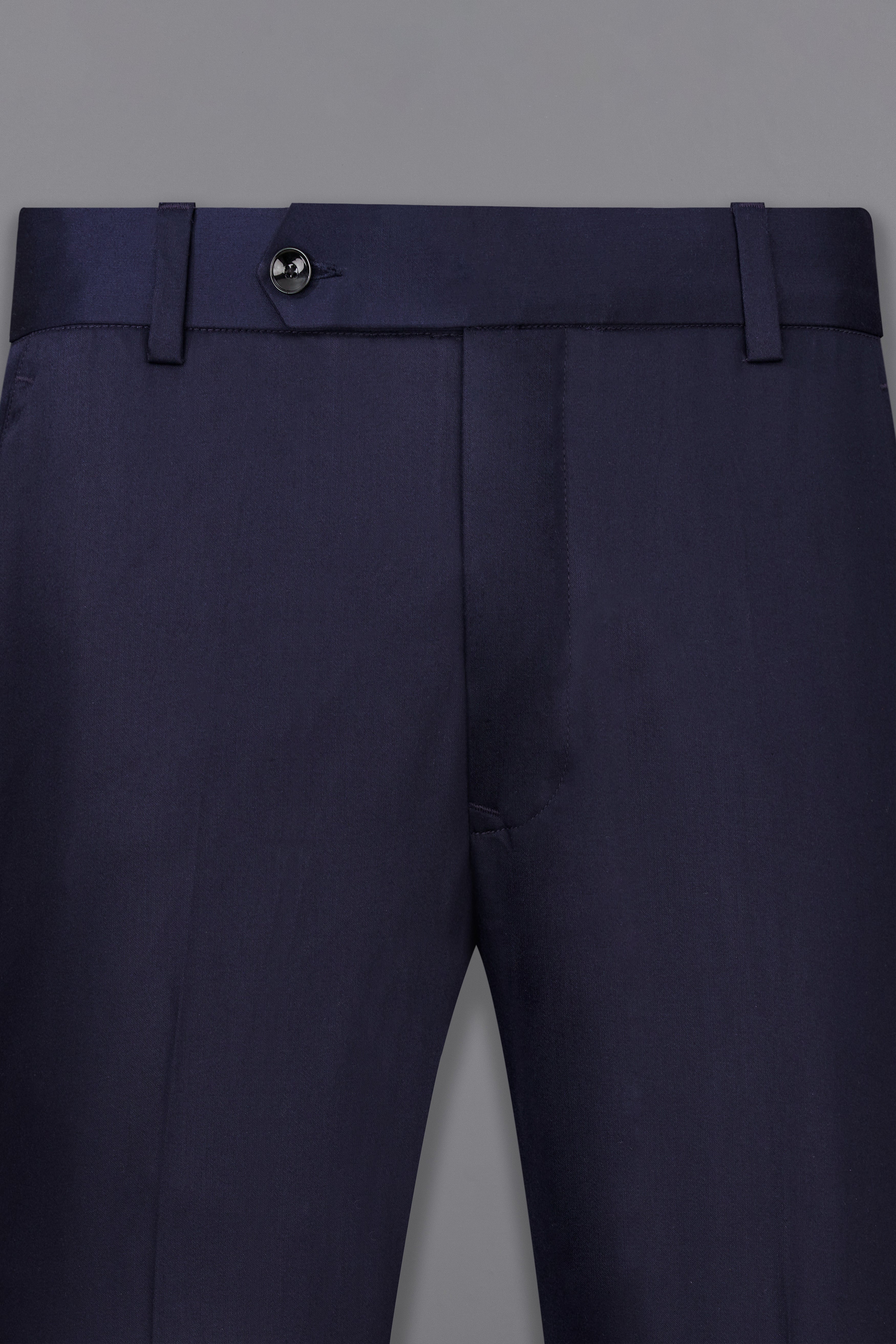 Sojanya (Since 1958) Men's Cotton Blend Sky Blue Solid Formal Trousers