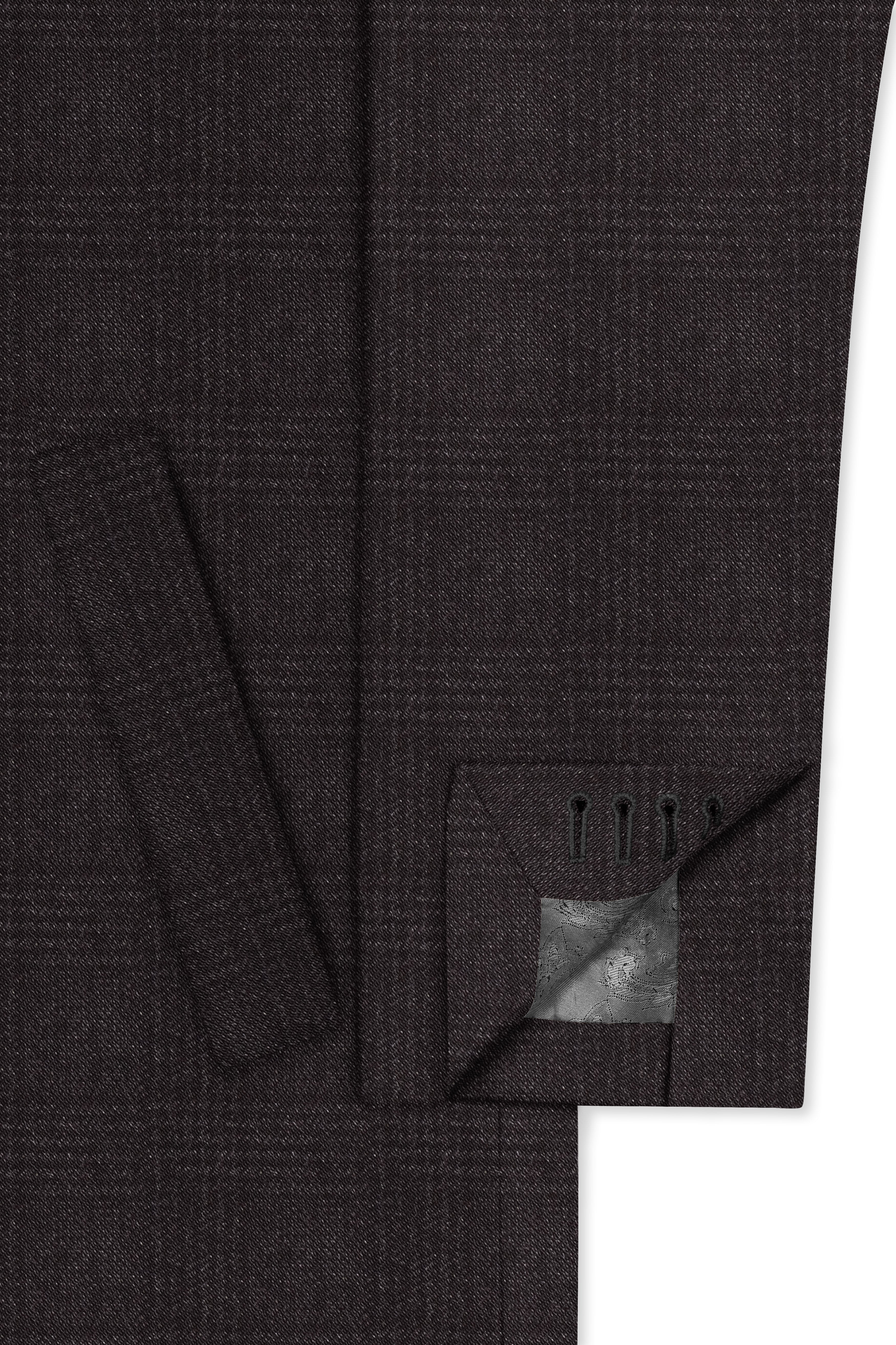 Cafario-Piano Brown Plaid Tweed Single Breasted Trench Coat