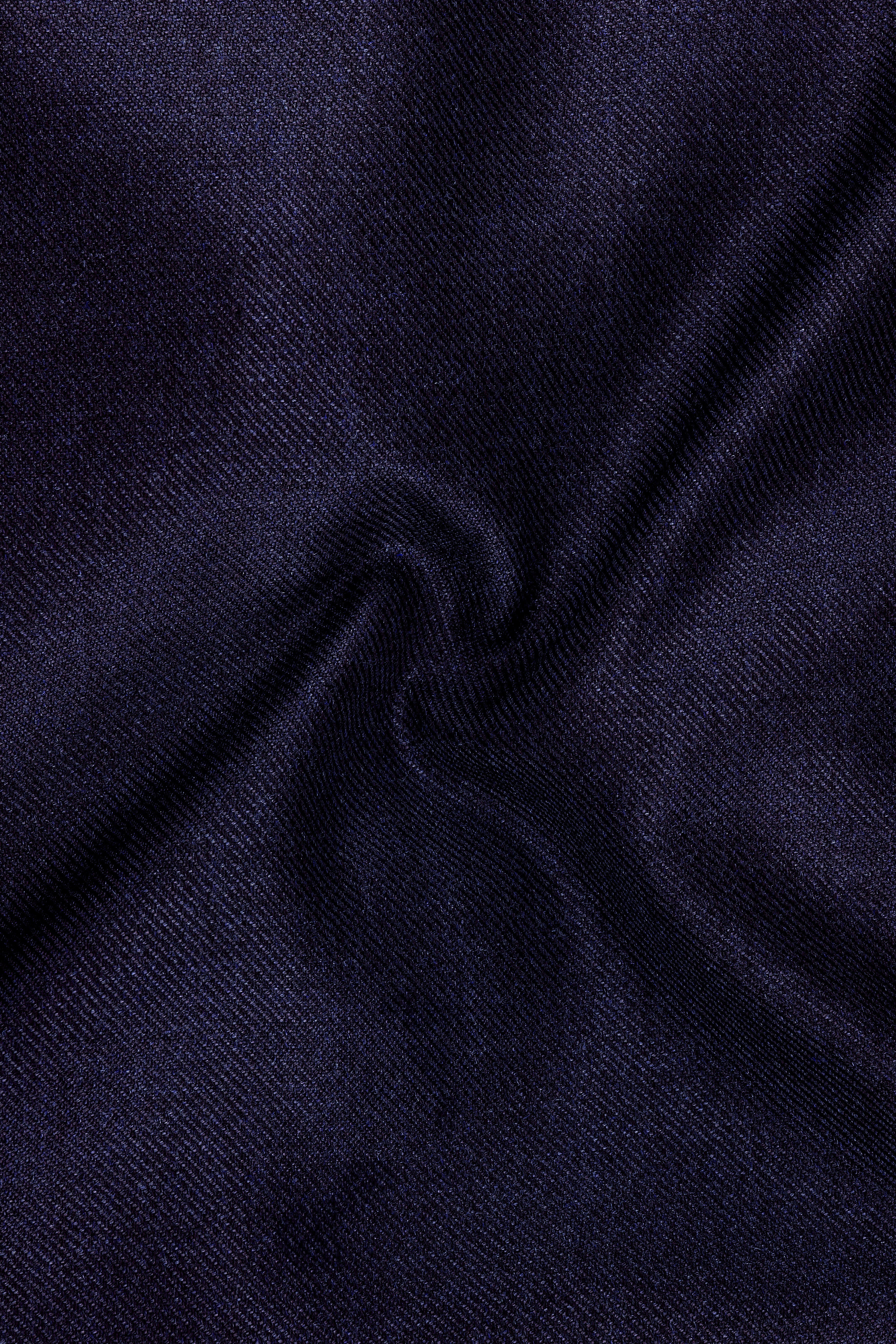 Bluvoro-Mirage Blue Textured Tweed Single Breasted Overcoat