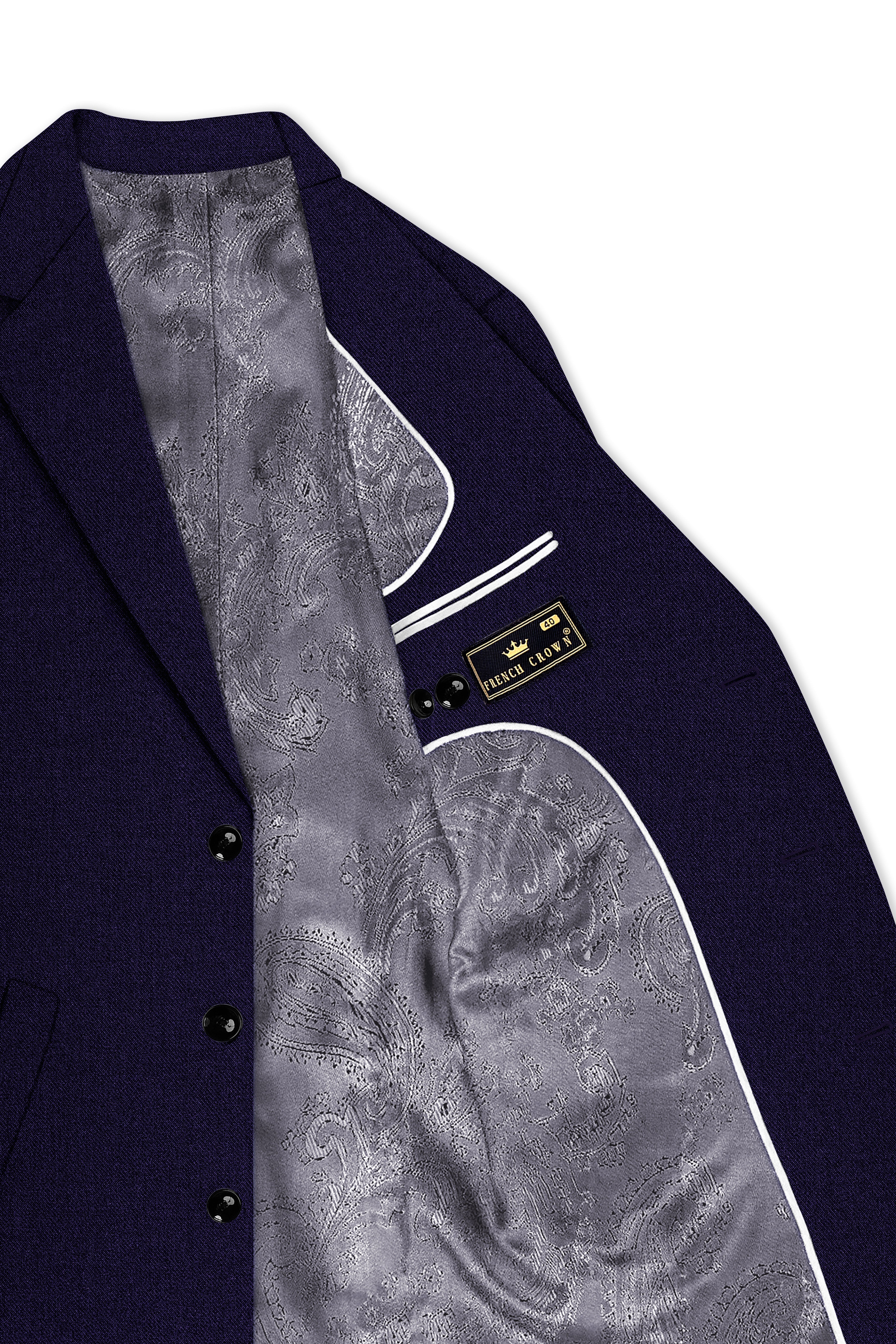 Bluvoro-Mirage Blue Textured Tweed Single Breasted Overcoat