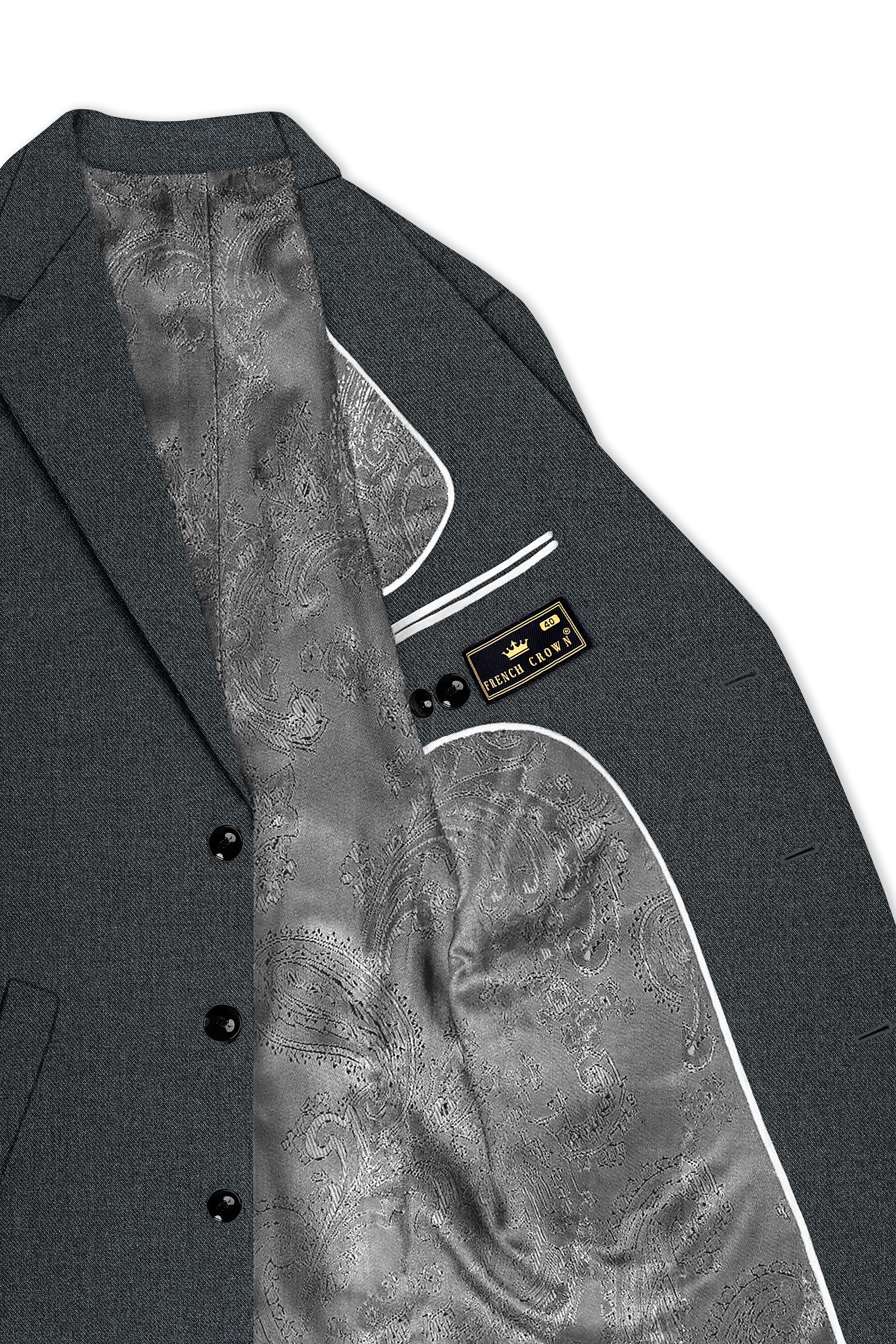 Gravano-Ship Gray Textured Tweed Single Breasted Overcoat
