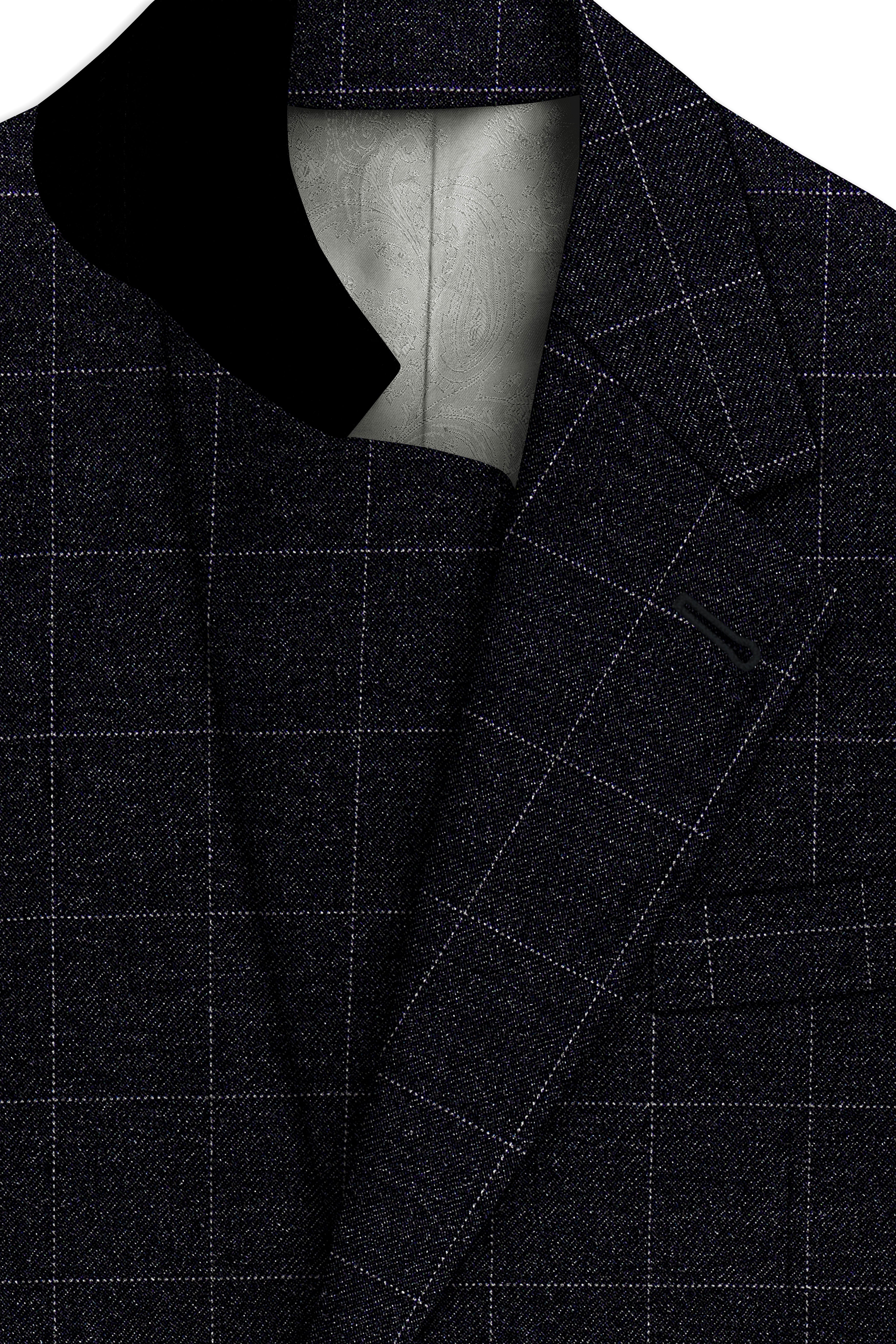 Fenrir-Shark Gray windowpane Tweed Single Breasted Overcoat