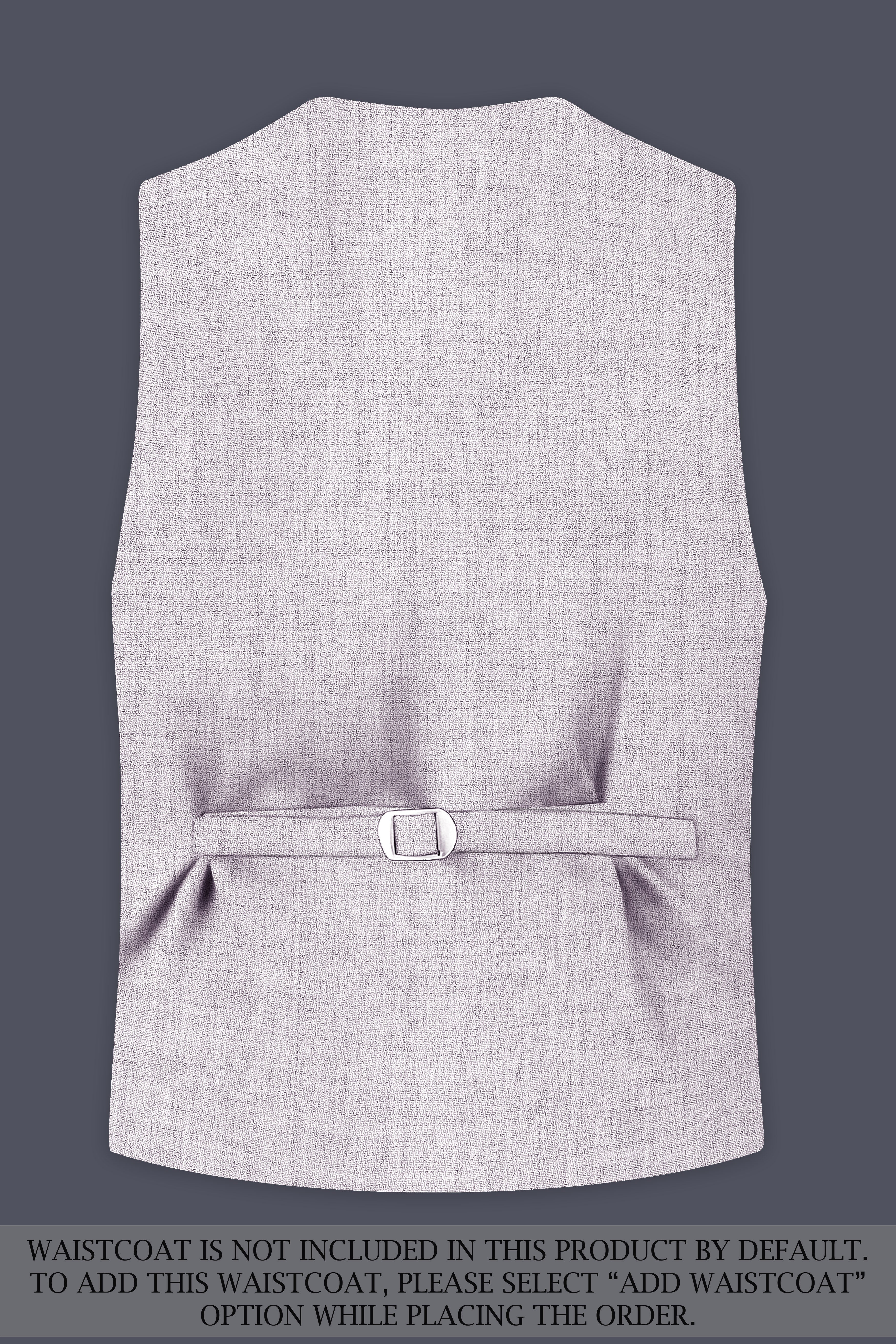 Glacier-Lilac Gray Textured Tweed Single Breasted Trench Coat With Pant