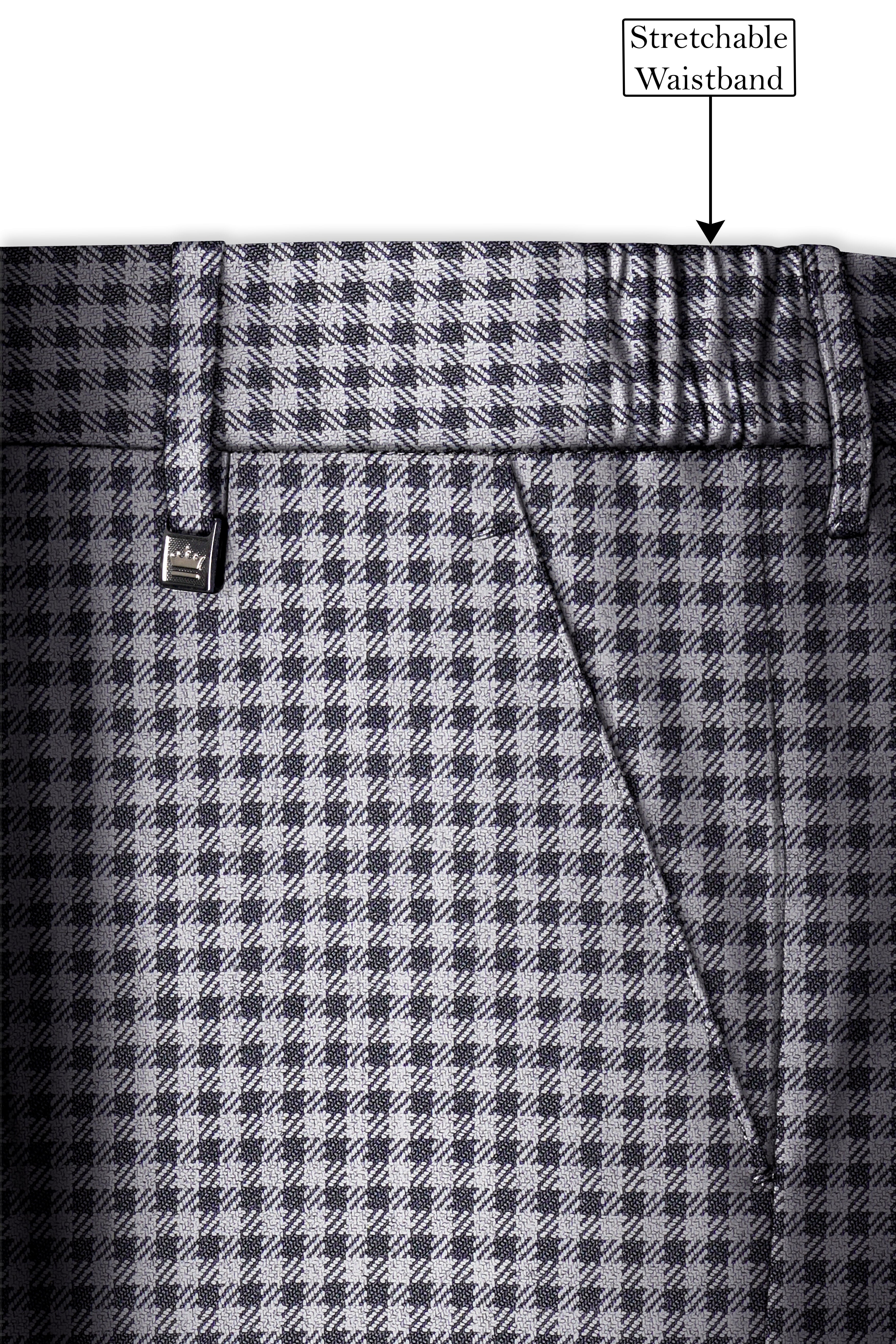 Graphite-Metallic Gray And Tuatara Gingham Plaid Tweed Single Breasted Trench Coat With Pant