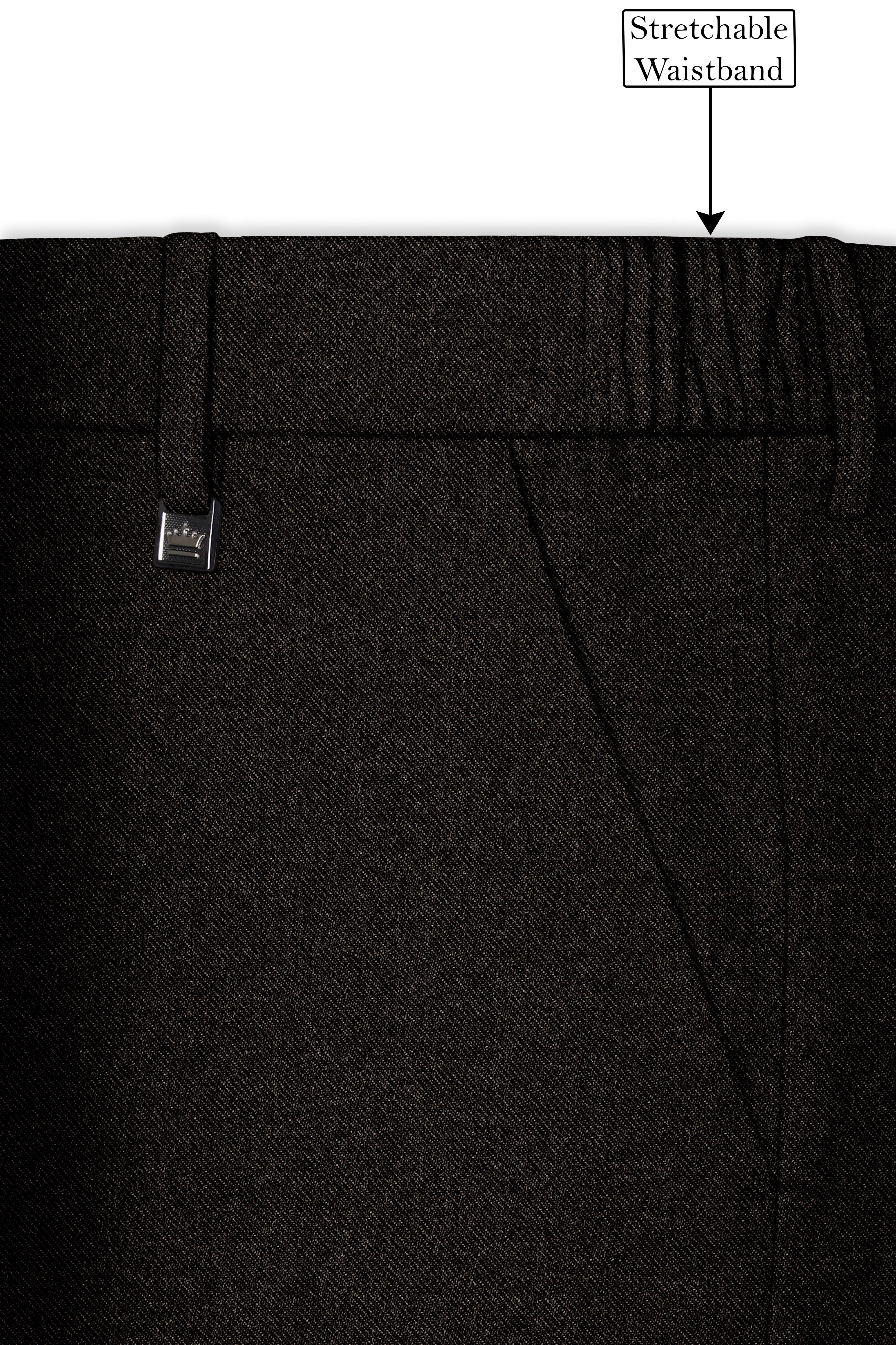 Aurezeus-Zeus Brown Textured Tweed Single Breasted Overcoat With Pant