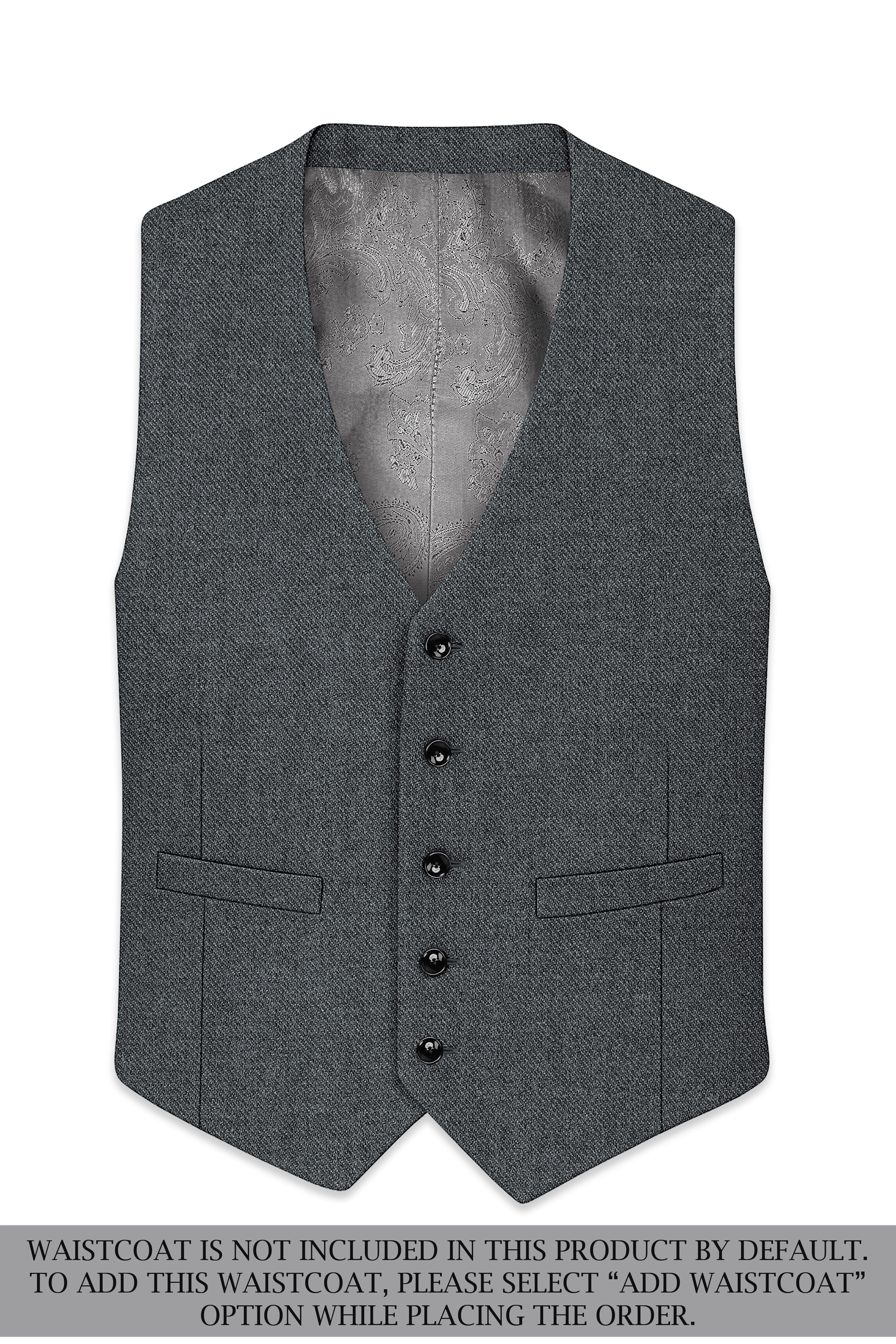 Gravano-Ship Gray Textured Tweed Single Breasted Overcoat With Pant
