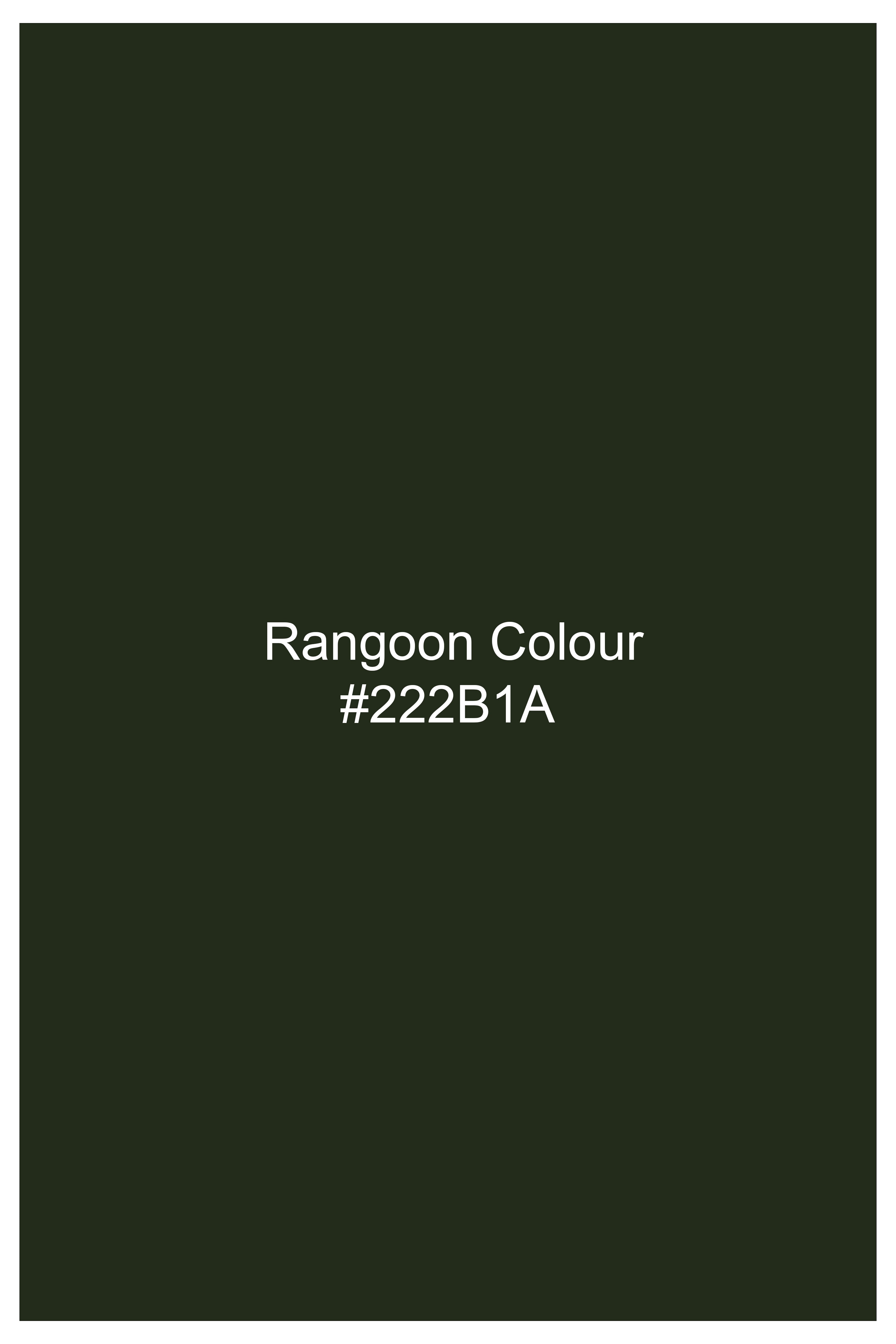 Virenza-Rangoon Green Textured Tweed Single Breasted Overcoat With Pant